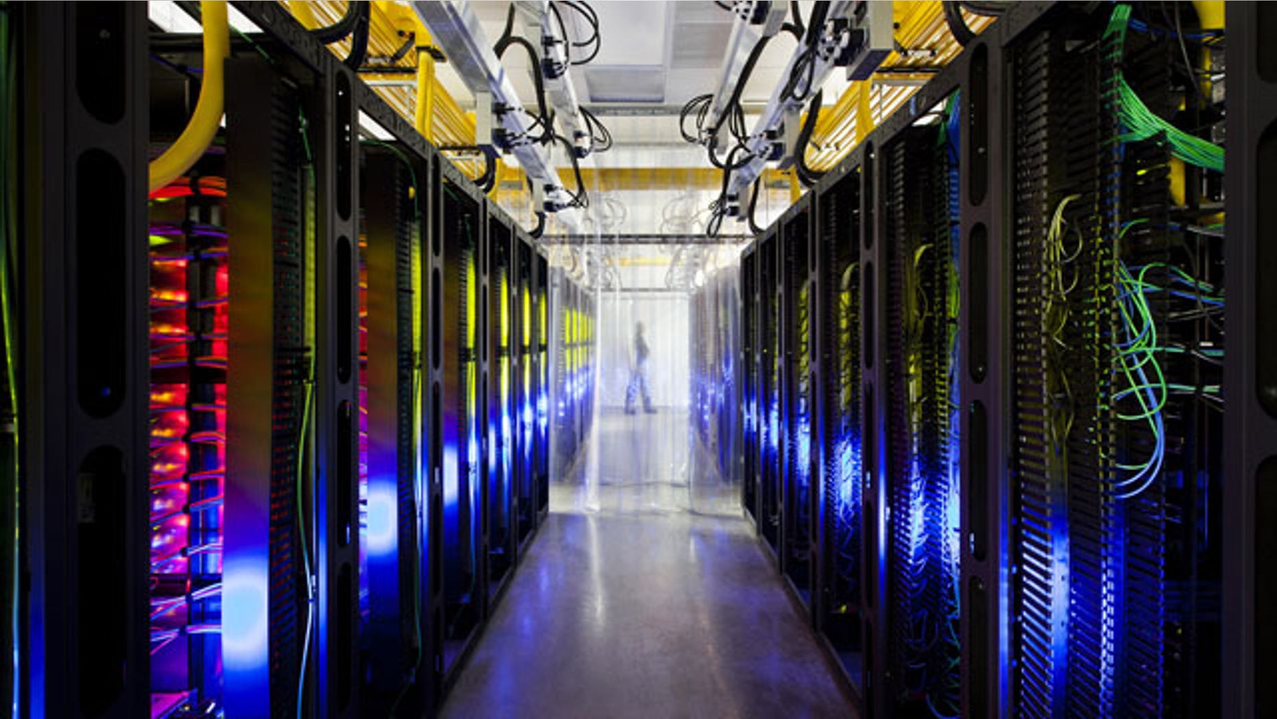 In this undated file photo made available by Google shows the campus-network room at a data center in Council Bluffs, Iowa. (AP Photo/Google, Connie Zhou, File)