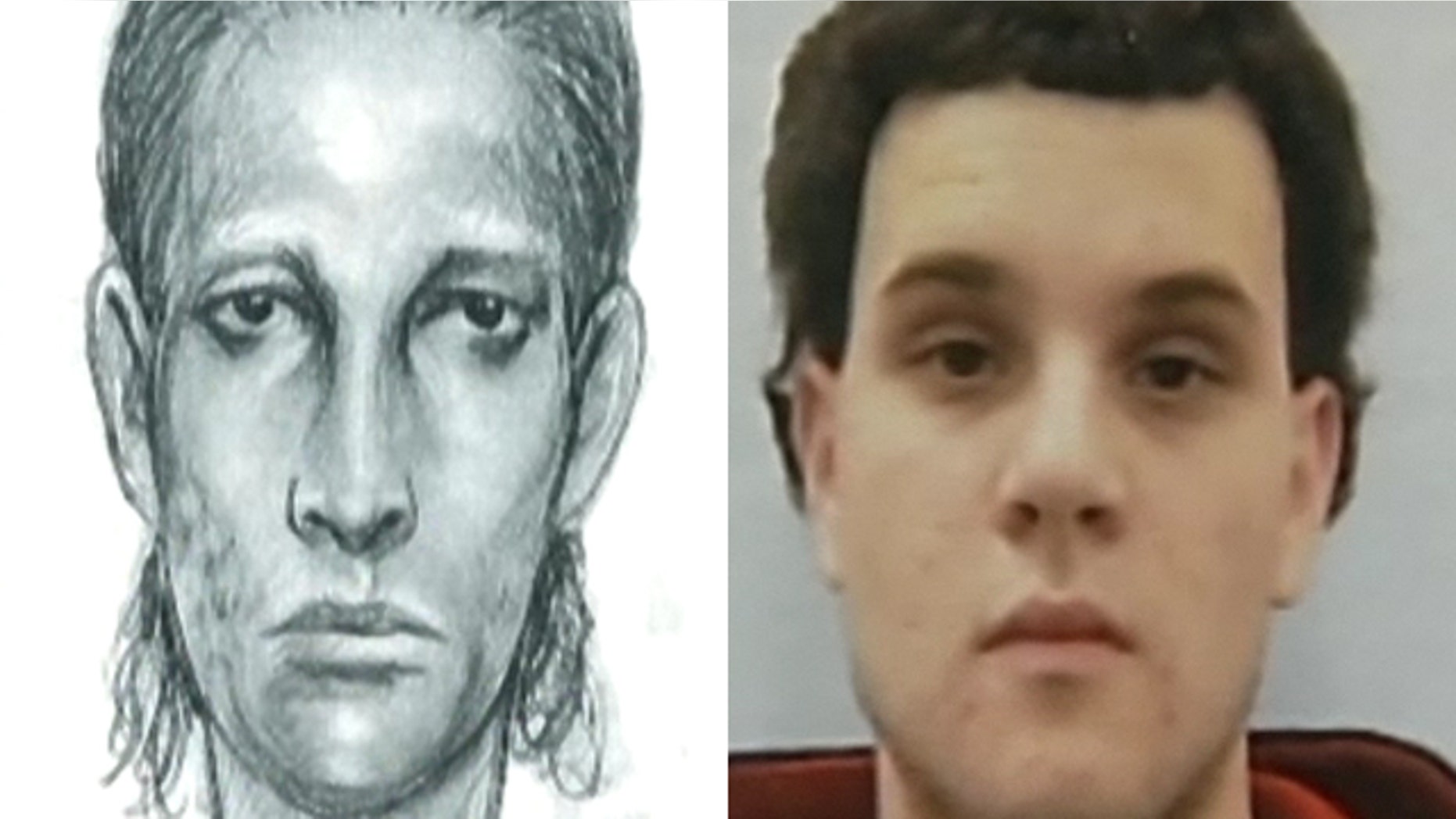 Mar. 24, 2012: This photo shows Joshua Basin, right, and a police sketch of his alleged attacker.
