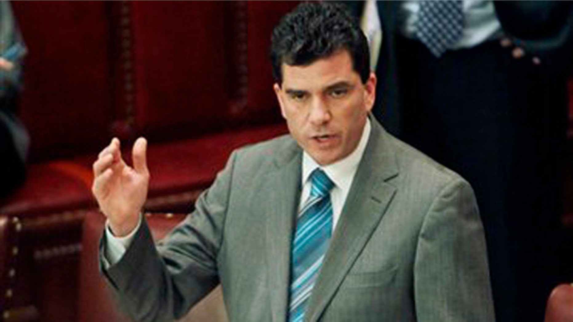 March 2, 2011: Sen. Mark Grisanti, R-Buffalo, speaks in the Senate Chamber at the Capitol in Albany, N.Y.