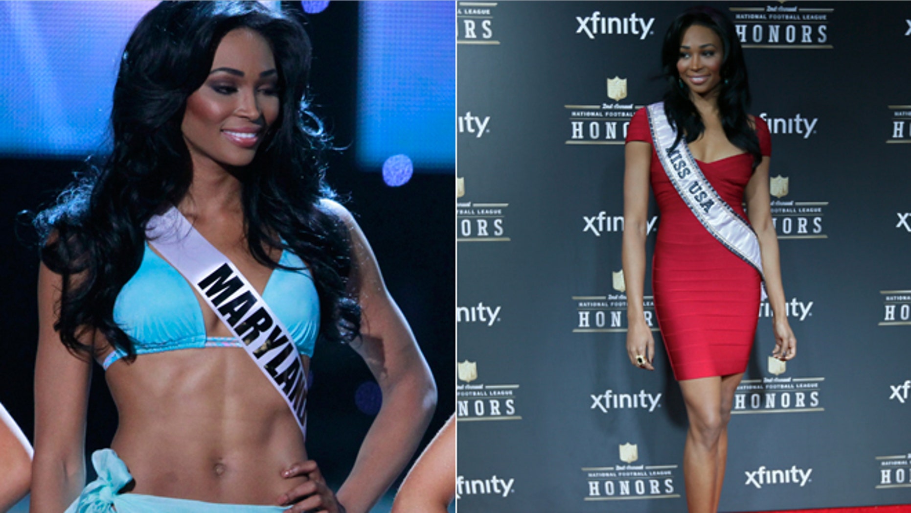 Former Miss USA Nana Meriwether is seen in these 2012 file photos.
