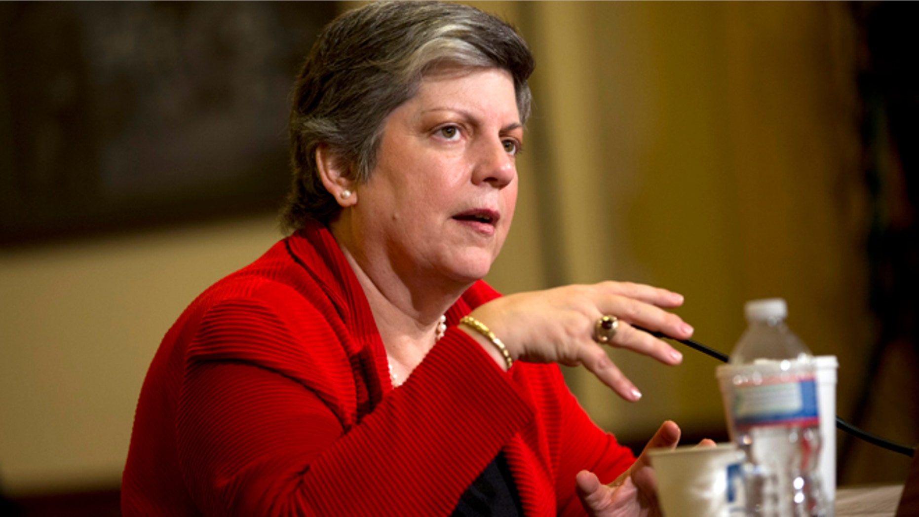 In this April 18, 2013 file photo, Homeland Security Secretary Janet Napolitano testifies before the House Homeland Security Committee on Capitol Hill in Washington.