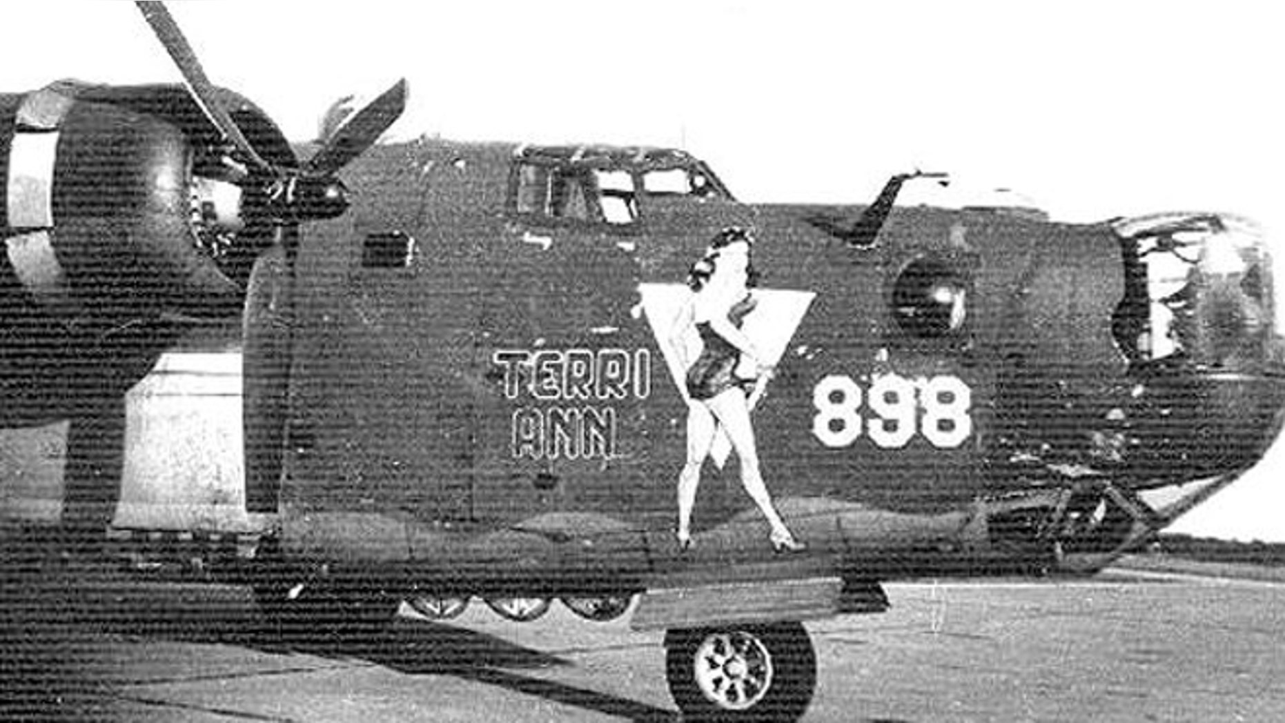 A B-24 used by the 489th Bomb Group during World War II.