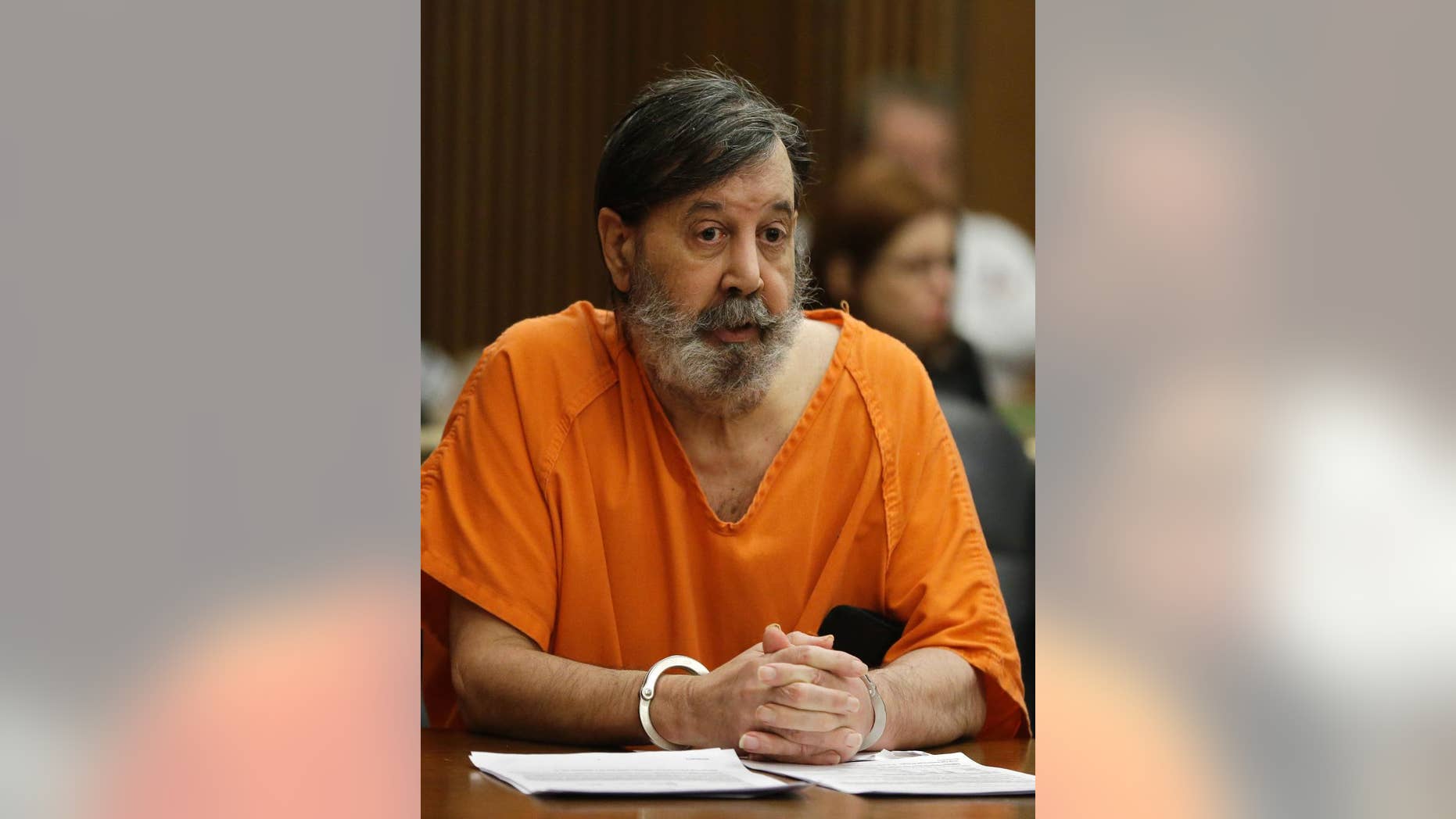 FILE-This Monday, Dec. 16, 2013 file photo shows bobby Thompson speaking during his sentencing on racketeering, theft, money laundering charges. (AP Photo/Mark Duncan, File)