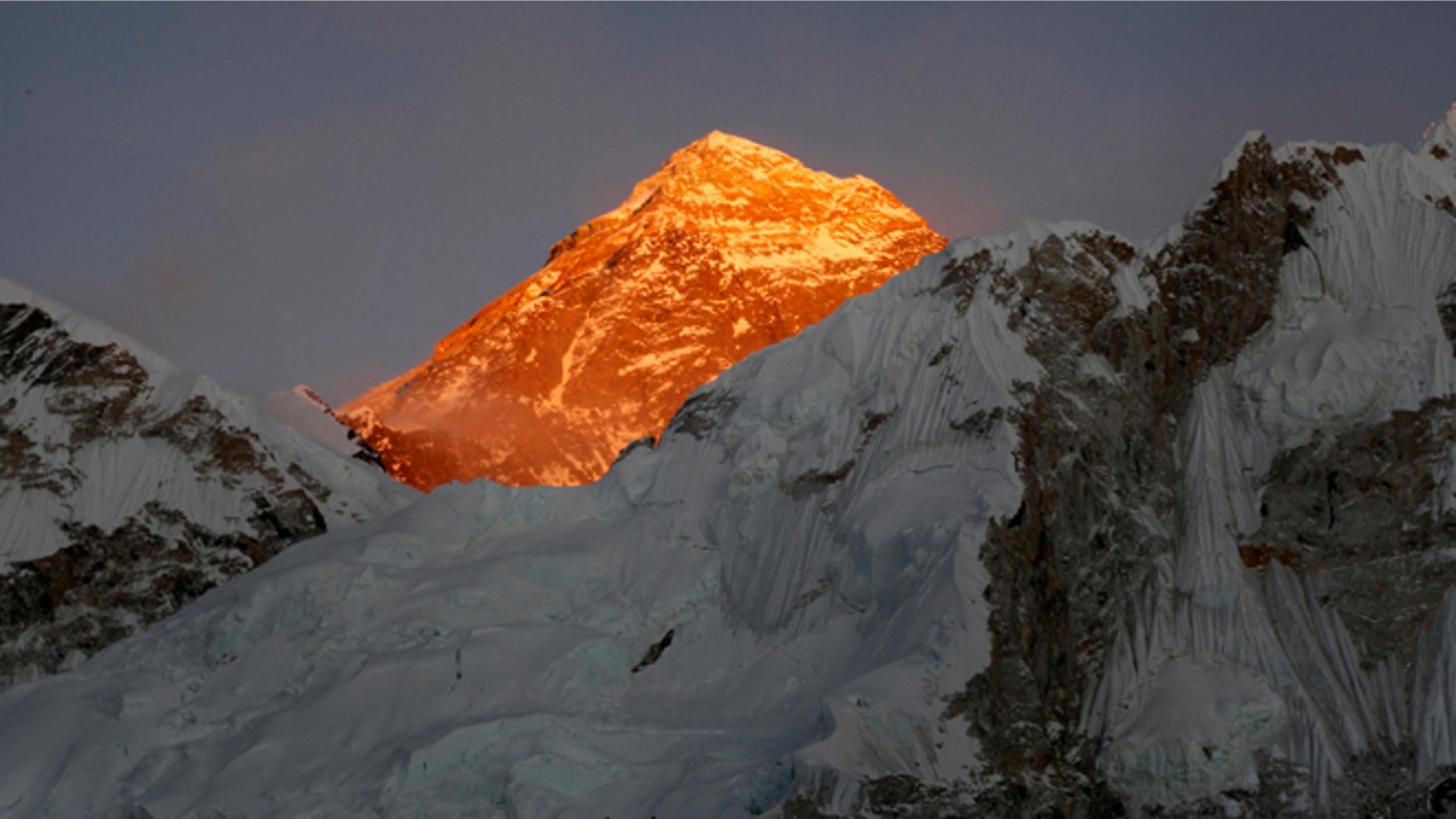 In this Nov. 12, 2015 file photo, Mt. Everest is seen from the way to Kalapatthar in Nepal. Climbers are making good progress on Mount Everest and the first group could reach the summit as early as Thursday, following two years of disasters on the world's highest mountain, a mountaineering official said Tuesday. Nearly 300 foreign climbers and their guides are attempting to reach the 8,850-meter (29,035-foot) summit. (AP Photo/Tashi Sherpa, file)