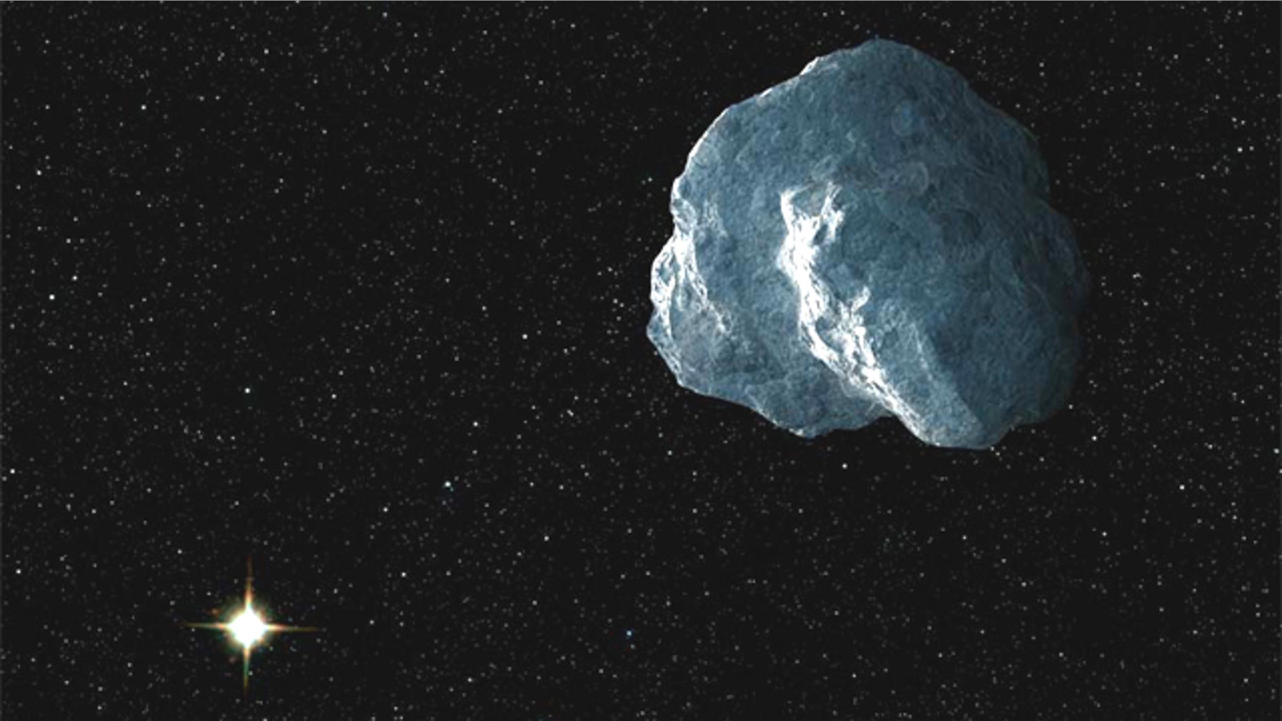 An artist's concept of a craggy piece of Solar System debris that belongs to a class of bodies called trans-Neptunian objects. Astronomers culling the data archives of NASA's Hubble Space Telescope have added 14 new TNOs to the catalog.