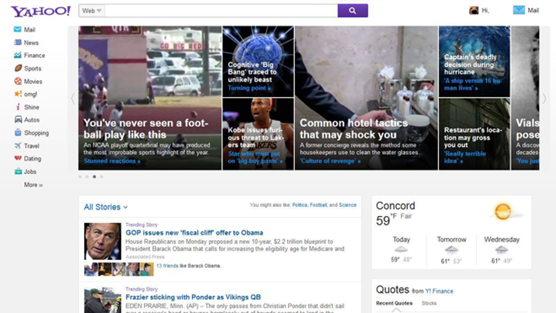 A new Yahoo homepage will boast an image-heavy tile layout, according to AllThingsD.com.