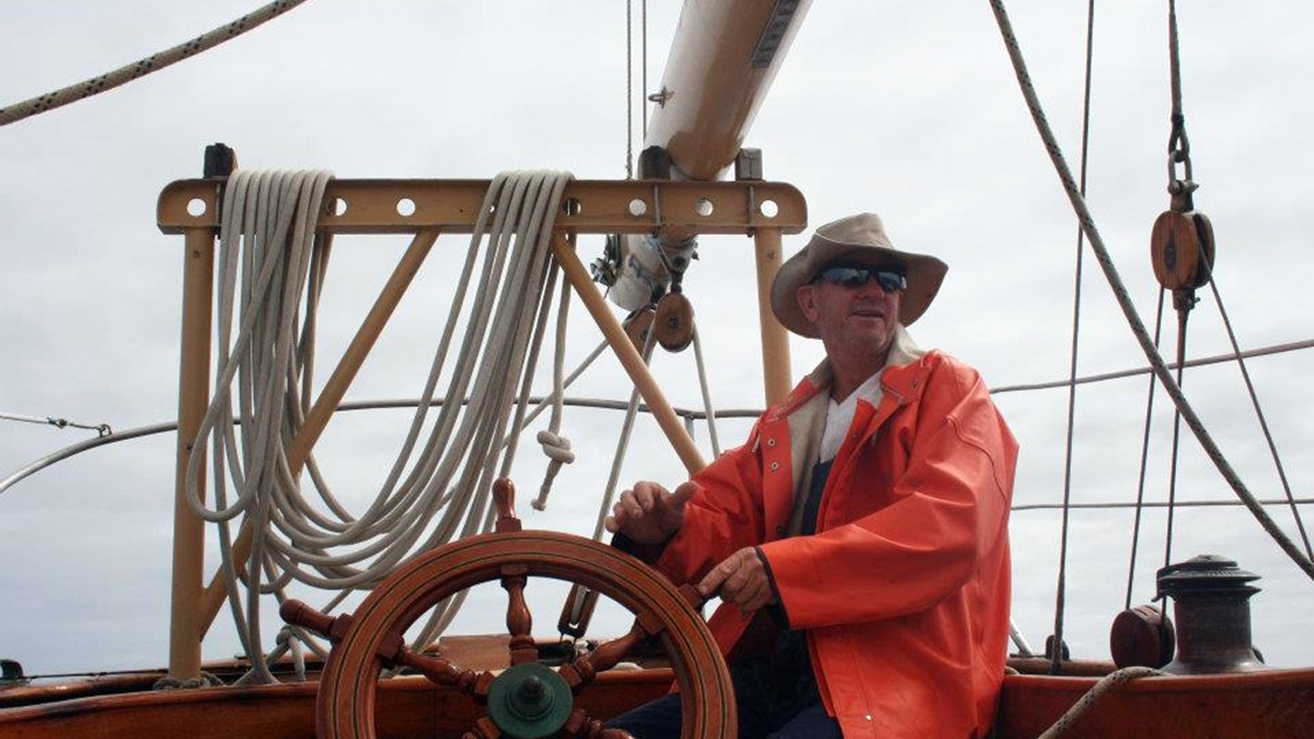 Undated photo provided by the St. Andrews Historic Seaport and Commercial Marina in Panama City, Fla. shows American David Dyche, skipper of the 70-foot vessel Nina.