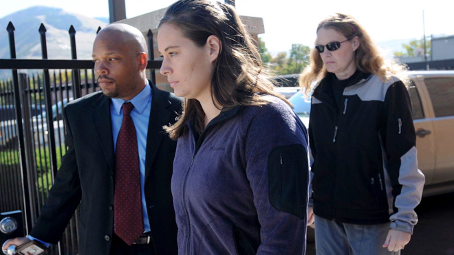 Oct. 4, 2013: In this file photo, Jordan Linn Graham, center, leaves federal court, in Missoula, Mont.