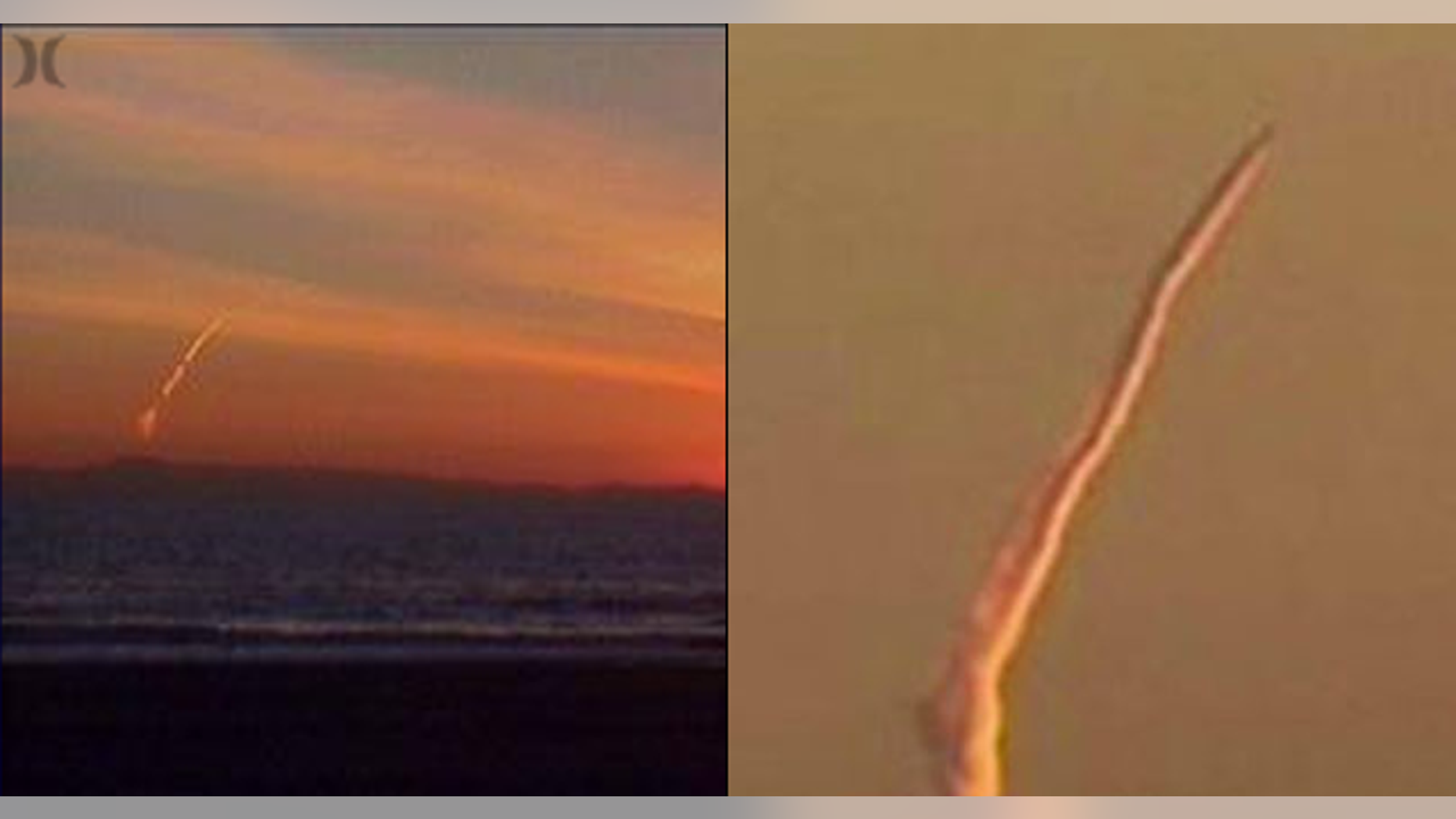 At right, the footage of a mystery craft that has captured the public's imagination. At left, footage from a webcam taken 24 hours later that one blogger is convinced explains the mystery event.