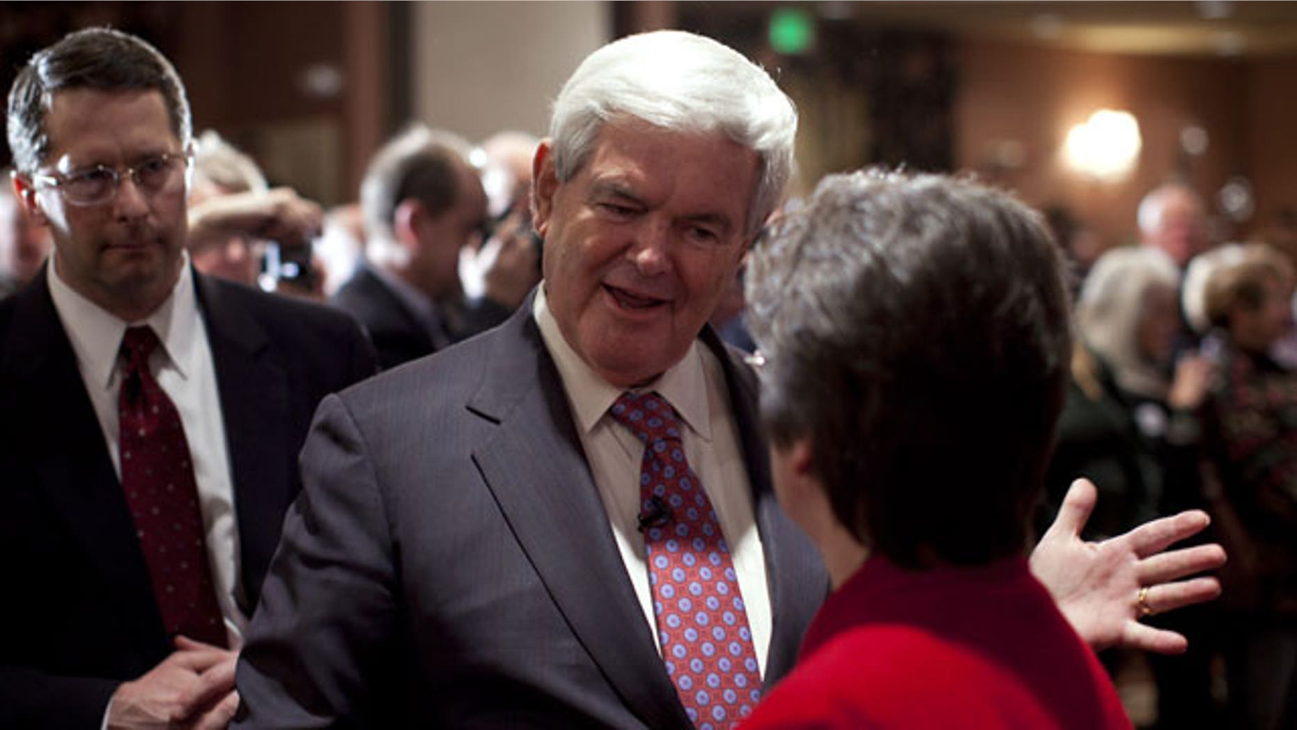 January 5, 2012: Republican presidential candidate former House Speaker Newt Gingrich arrives for a campaign stop in Meredith, N.H.