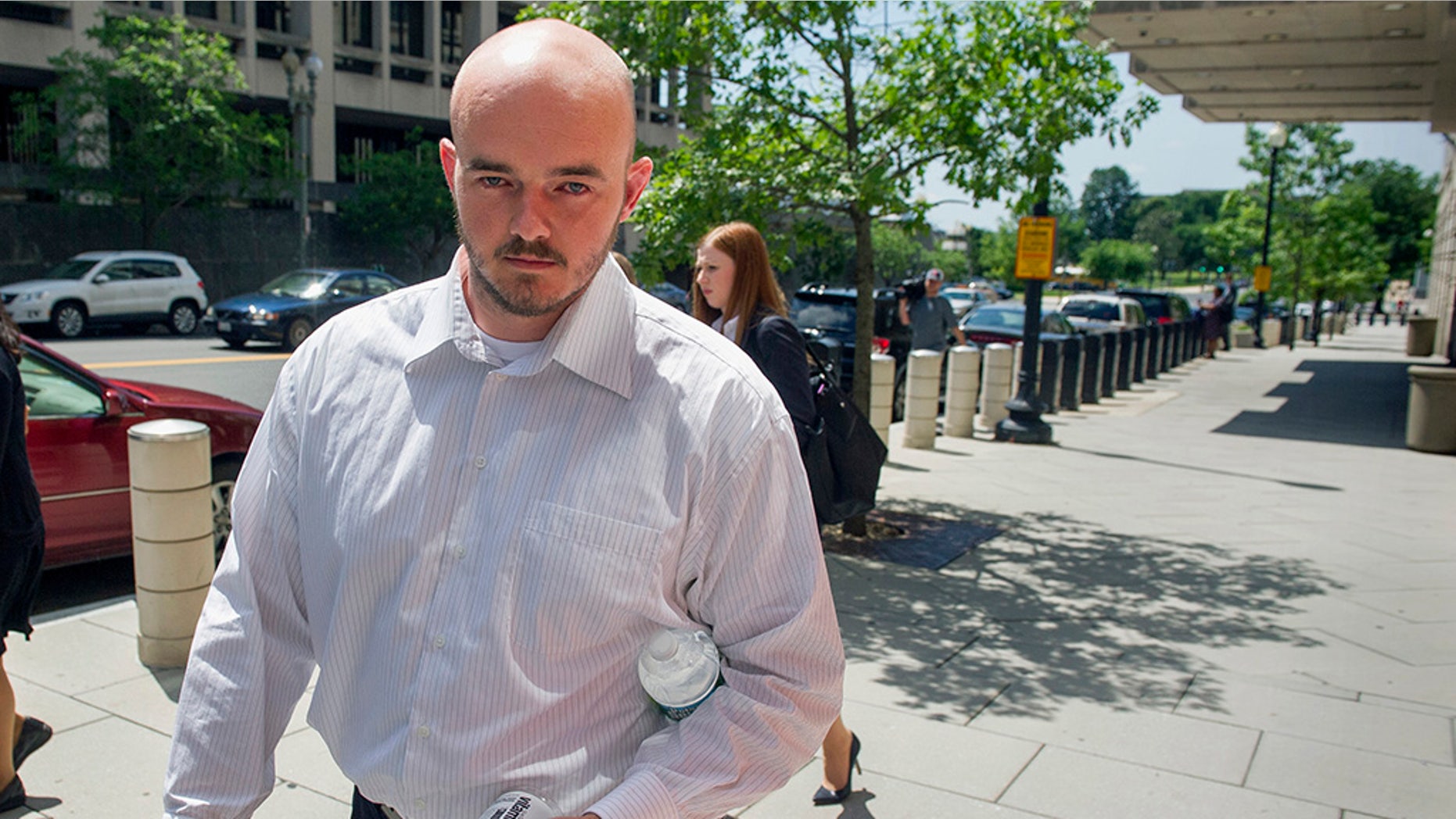 Former Blackwater security guard Nicholas Slatten pictured in 2014 after the start of his first trial; A mistrial was declared in his retrial Wednesday