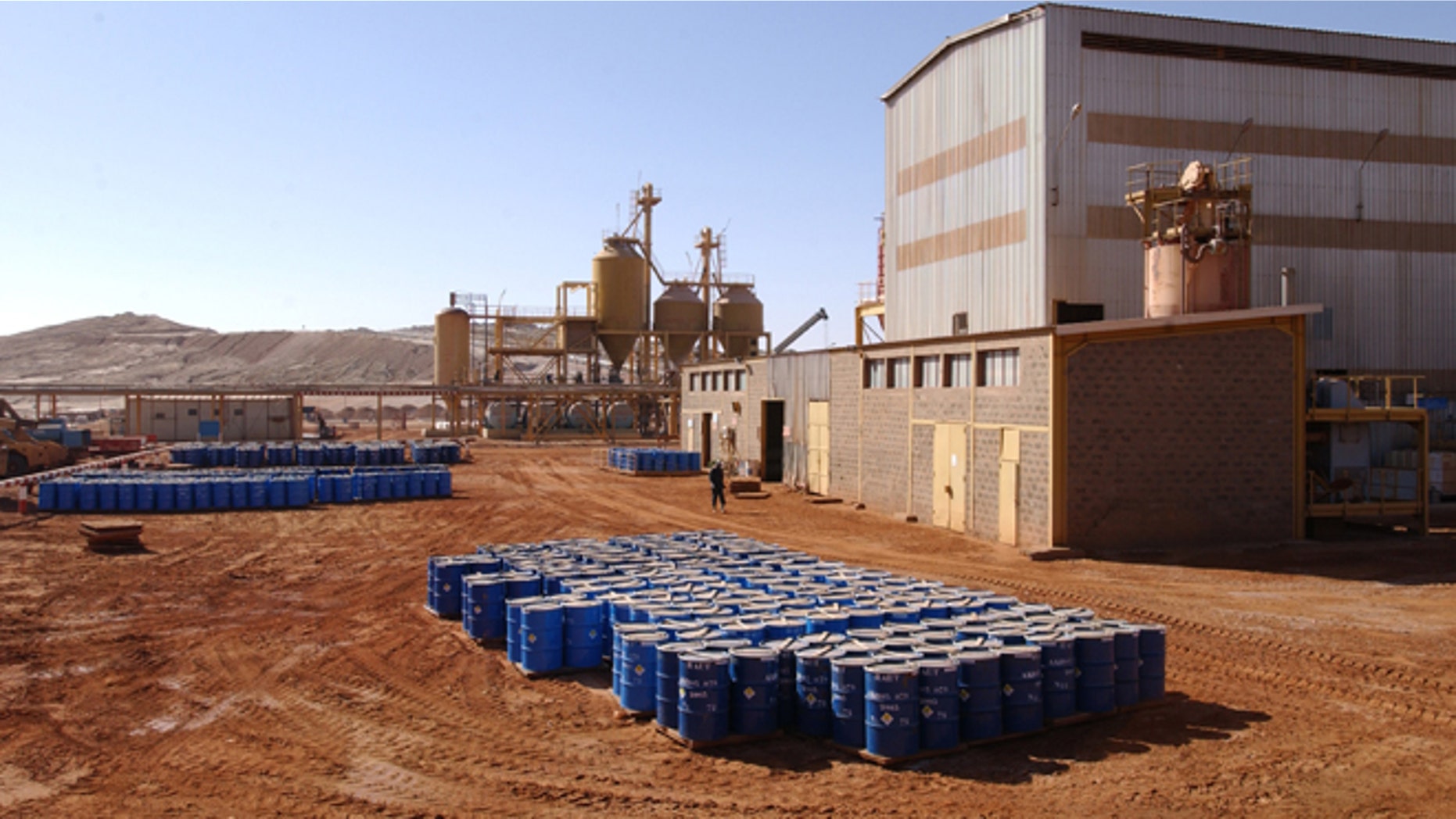 This undated file photo provided by French nuclear manufacturer Areva shows part of the uranium mine of Arlit, in northern Niger. Attackers in Niger detonated two car bombs at dawn on May 23, 2013, one in the city of Agadez where a military barracks was targeted and one in Arlit where a French company operates a uranium mine, injuring more than a dozen people.