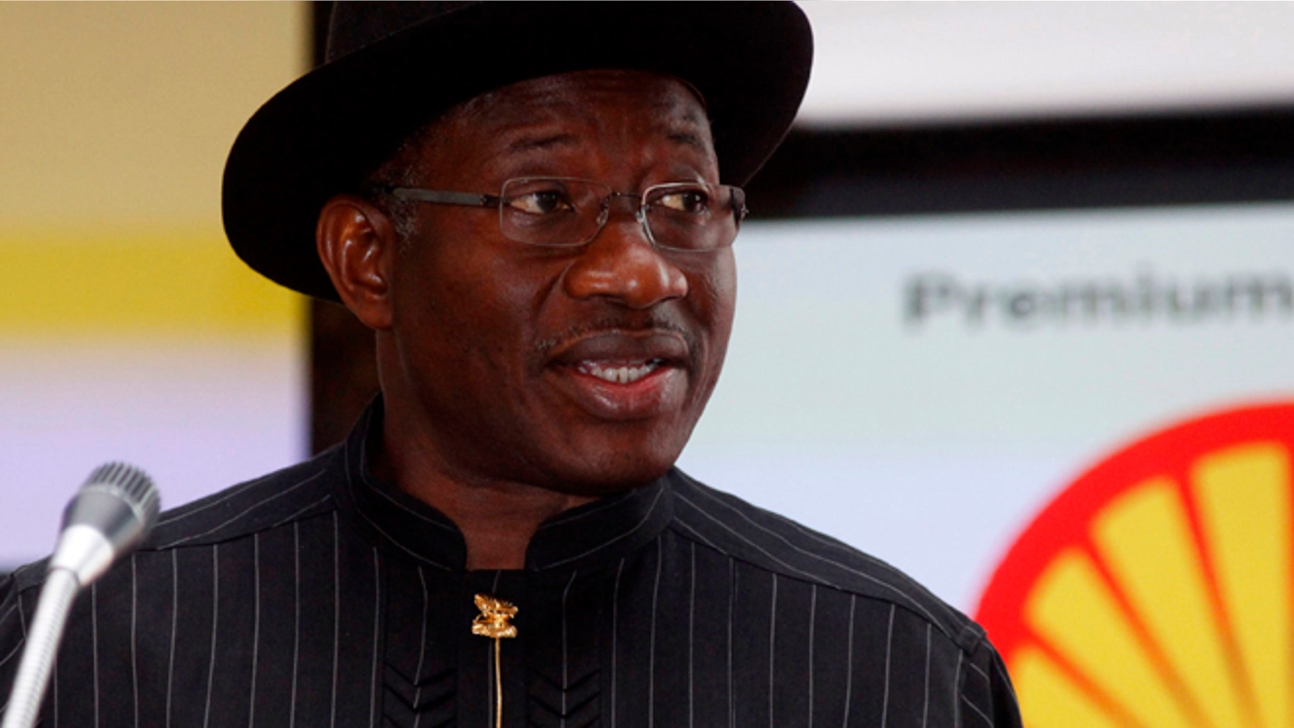 March, 19, 2013: Nigeria President Goodluck Jonathan, speaks during a summit in Lagos, Nigeria.