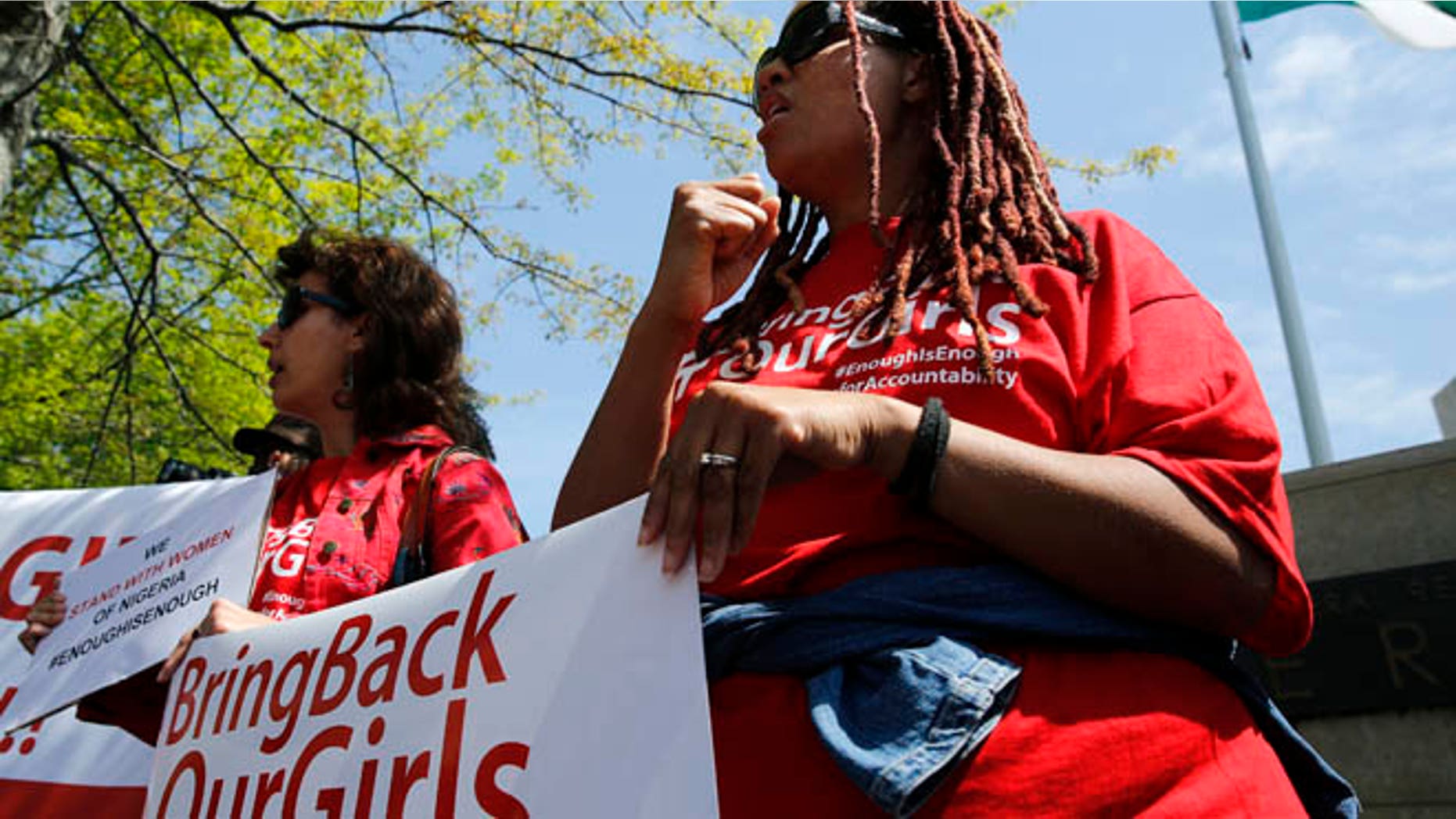 May 6, 2014: Protesters in support of girls kidnapped by members of Boko Haram, Nigerian Embassy, Washington, D.C.