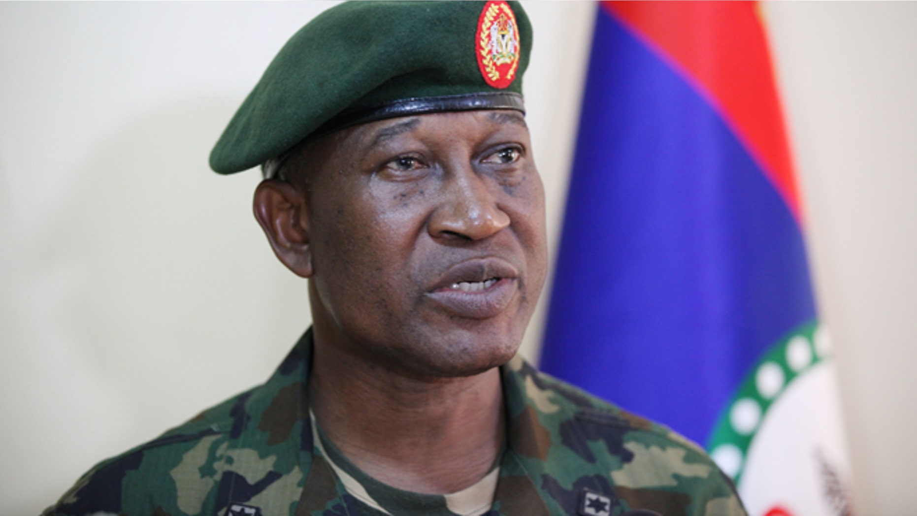 May, 30 2013: In this file photo, Brig. Gen. Chris Olukolade, Nigeria's top military spokesman speaks during an interview in Abuja, Nigeria.