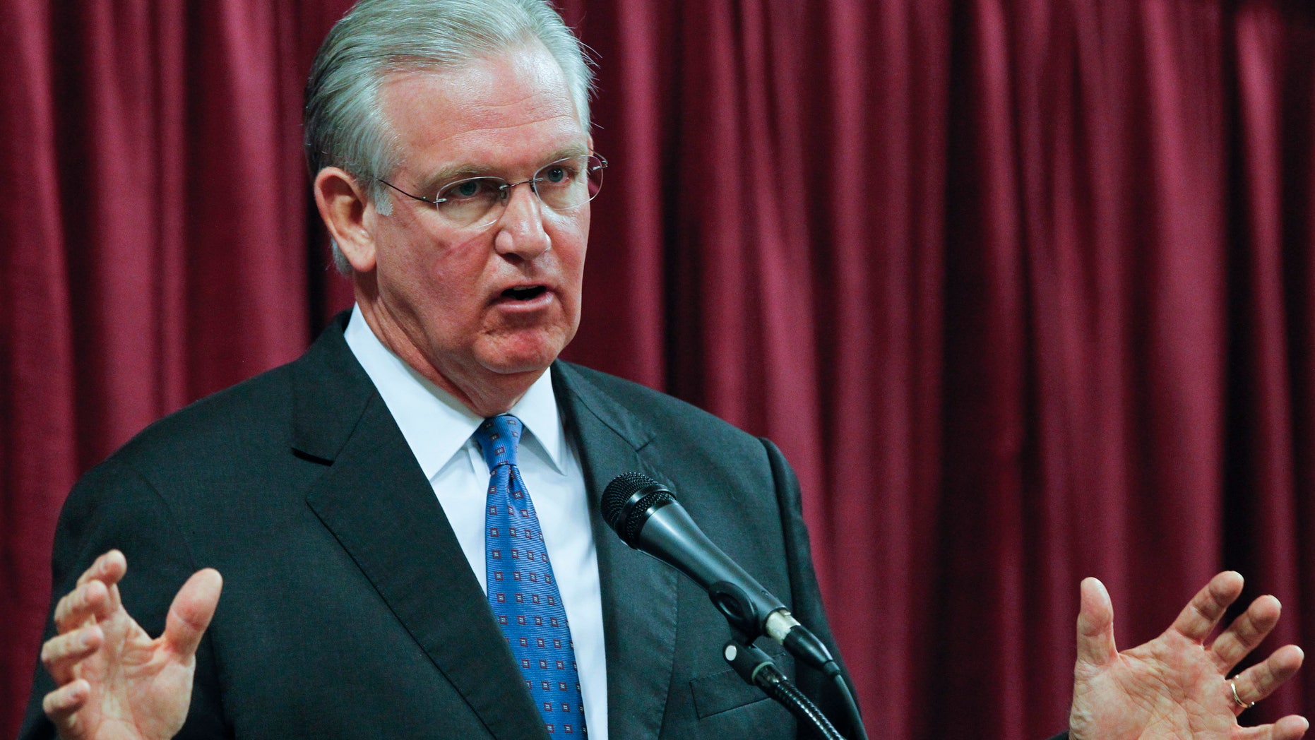 Sept. 21, 2012: Missouri Governor Jay Nixon participates in a debate with David Spence at the Holiday Inn Executive Center in Columbia, Missouri.