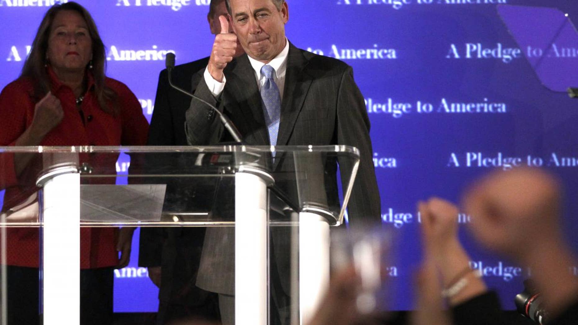 Speaker of the House Designate John Boehner Speaks on Election Night (AP Photo)