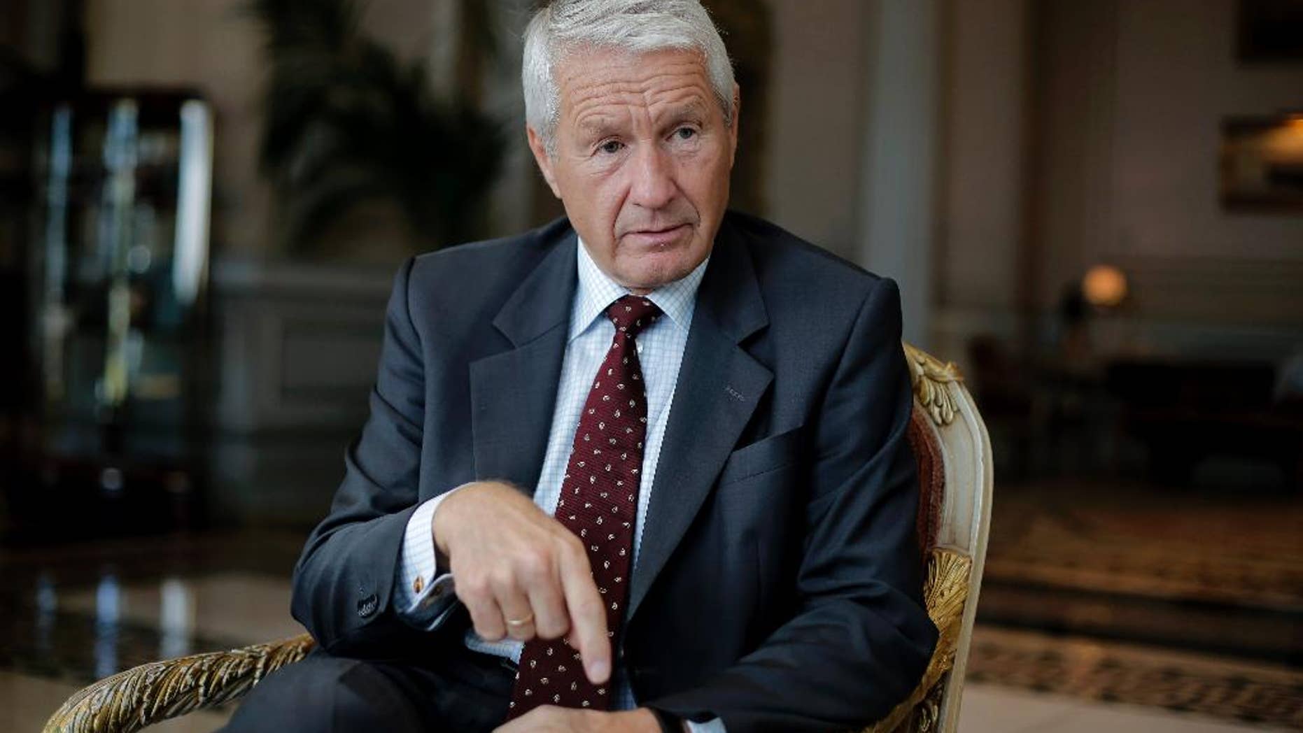 FILE - In this Tuesday, Oct. 22, 2013 file photo, Thorbjoern Jagland, head of the Council of Europe and Norwegian chairman of the Nobel Peace Prize award committee, speaks to The Associated Press in an interview in Athens. With the 2014 Nobel Prize announcements around the corner, Norway is considering shaking up the five-member committee that selects the winner of the Nobel Peace Prize. Critics say the prestigious panel should no longer be limited to retired Norwegian politicians and have suggested broadening the pool of potential judges to people from other walks of life and even non-Norwegians. Any future changes wouldn’t affect this year’s winner, to be announced Oct. 10, 2014 by chairman Thorbjorn Jagland, but could influence next year’s award as Jagland and two other members are up for re-election. (AP Photo/Petros Giannakouris, file)