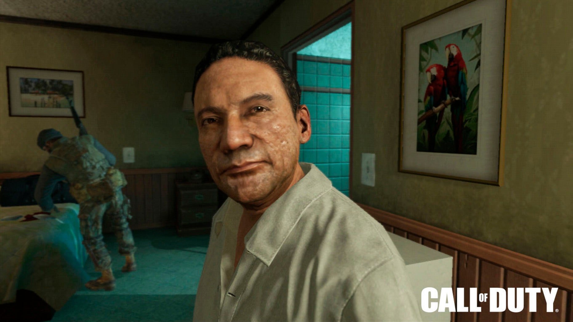 This image provided by Activision Blizzard Inc. shows Manuel Noriega as depicted in the game publisher's 2012 game, "Call of Duty: Black Ops II."