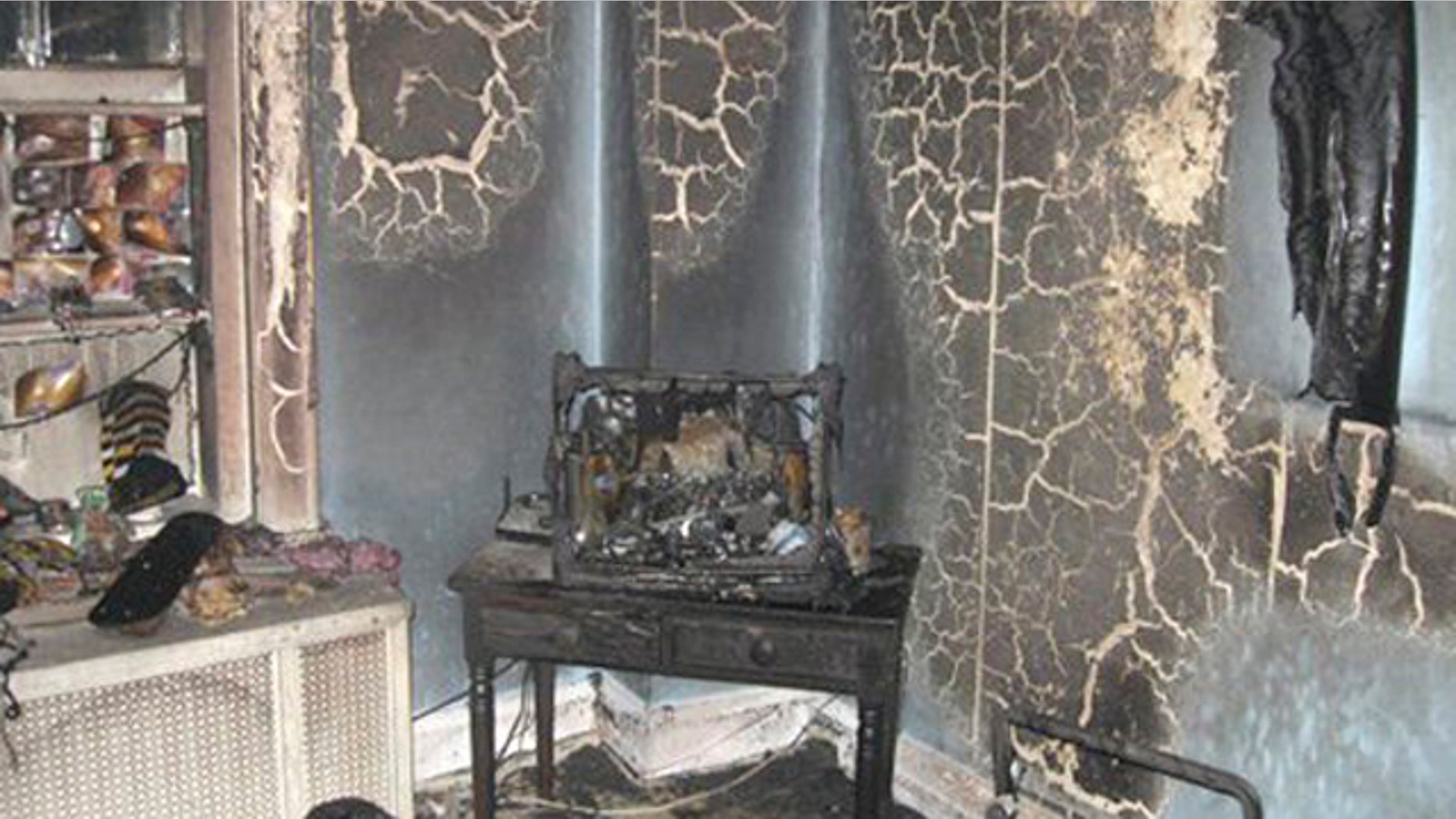 Mar. 5, 2012: This photo provided by the Ashtabula Division of Fire shows a room at Park Haven Nursing Home where a Sunday night fire caused by a meth lab in the room killed one person and injured six others.