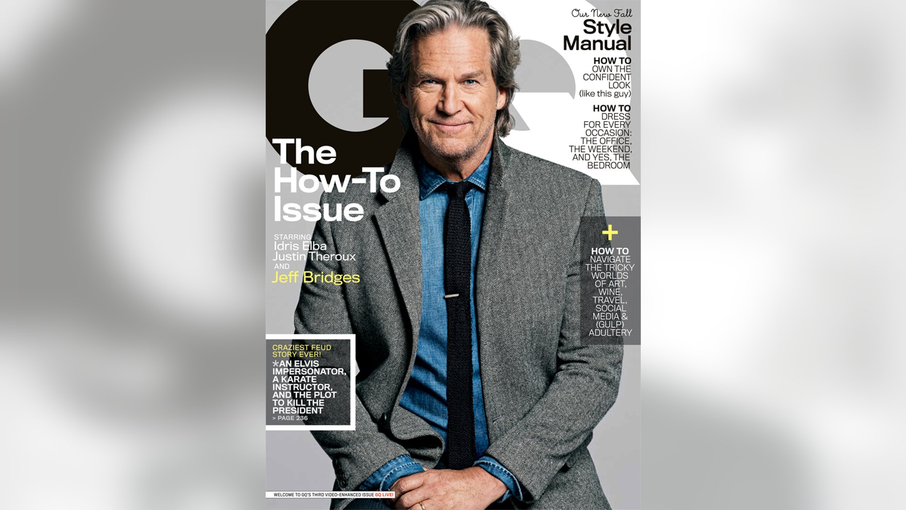 Jeff Bridges appear on the October 2013 cover of GQ.