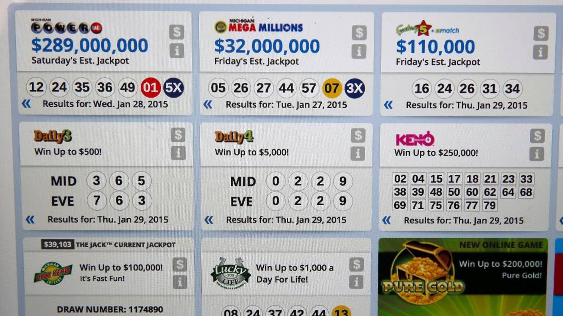 michigan lottery results daily 3 4 evening