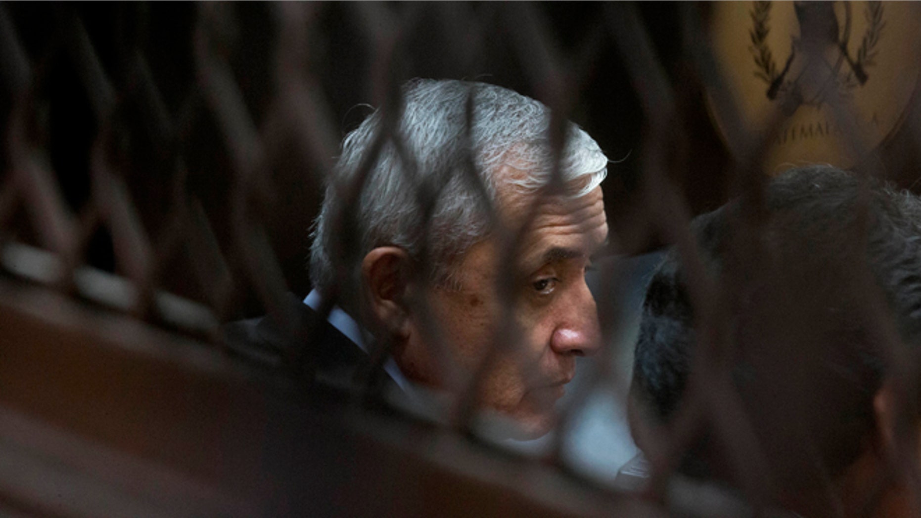 Guatemala's former president Otto Pérez Molina sits in court in Guatemala City, Sept. 8, 2015.