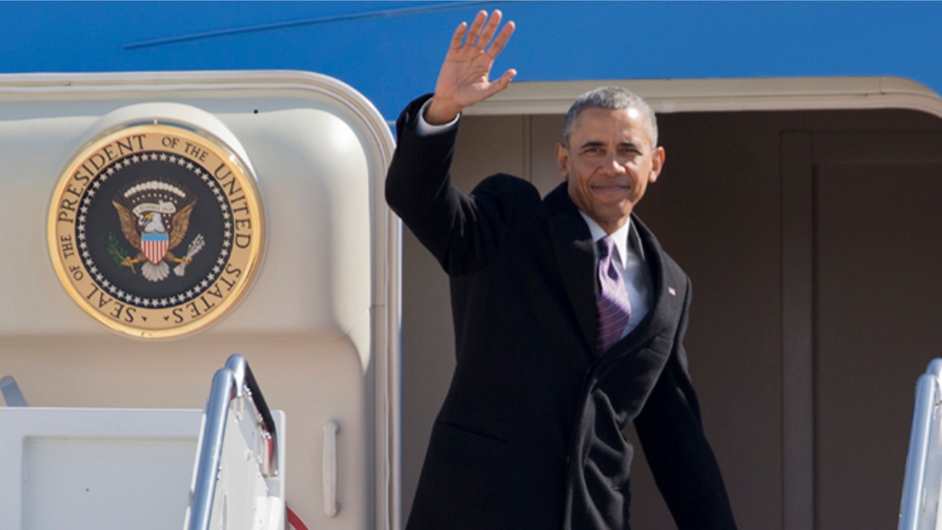 President Obama boards Air Force One from Andrews Air Force Base, Md., Thursday, March 3, 2016.