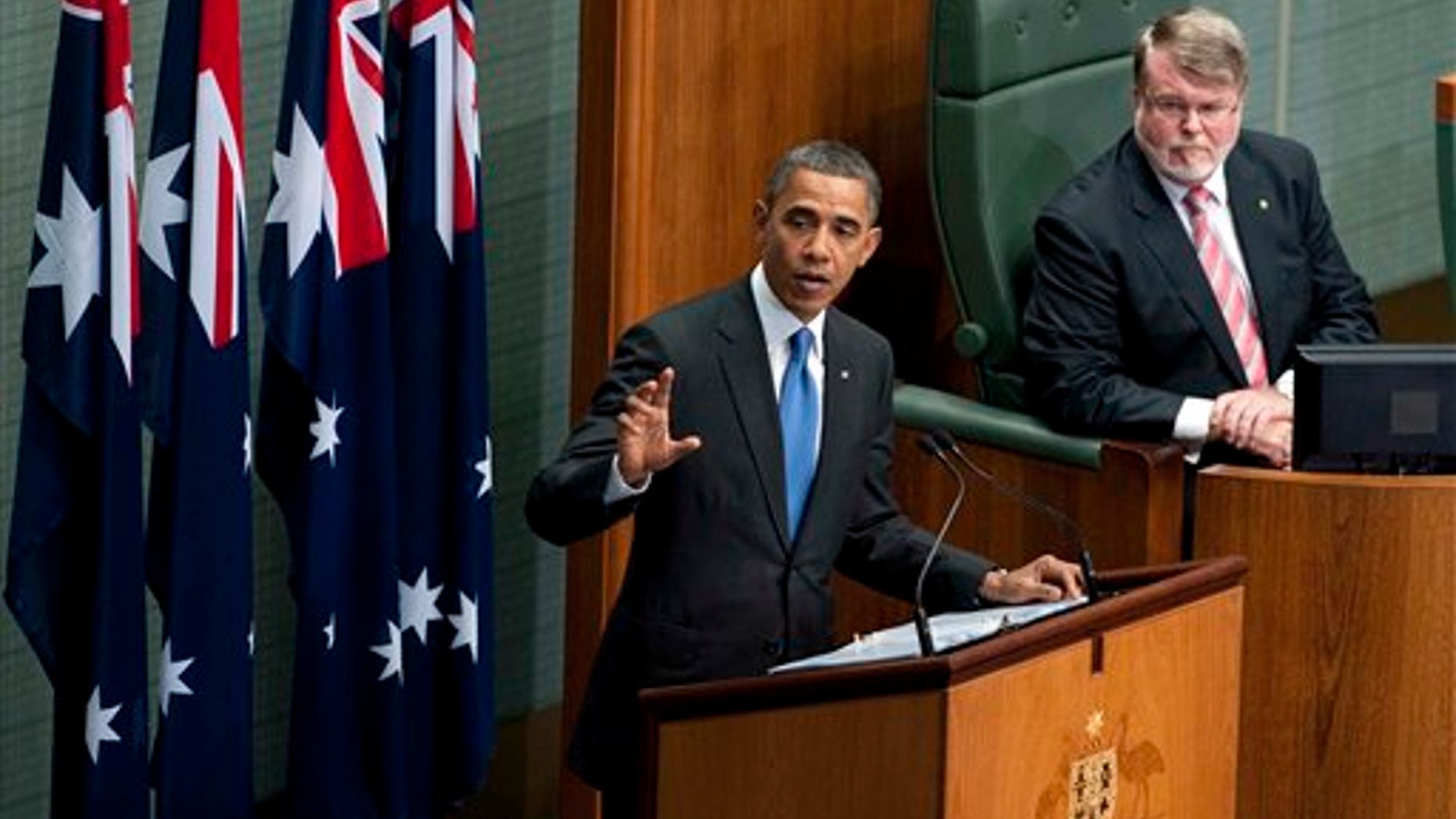 Nov. 17, 2011: President Obama addresses the Australian Parliament in Canberra, Australia.