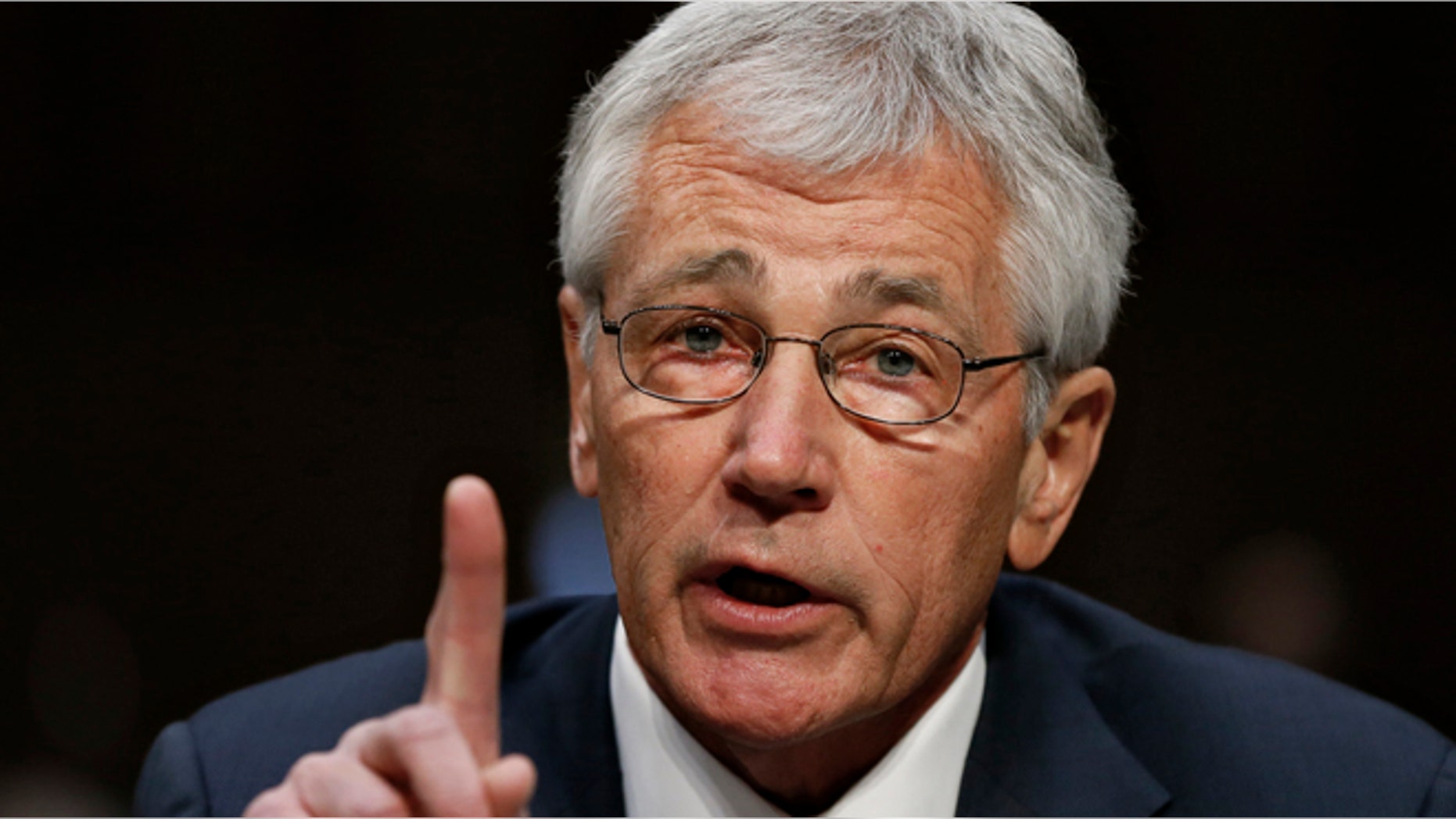Defense Secretary Chuck Hagel testifies on Capitol Hill in Washington, Wednesday, March 5, 2014, before the Senate Armed Services Committee hearing on the Defense Departments budget request for fiscal year 2015.