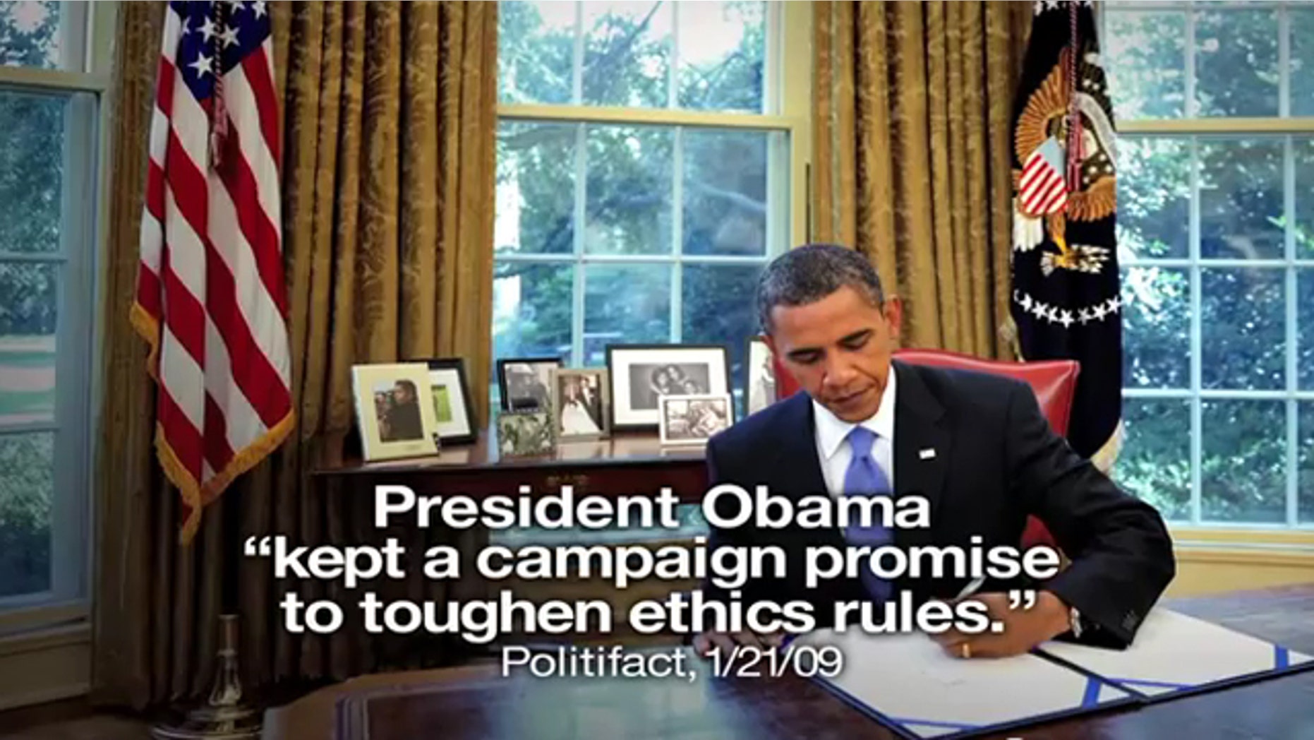 This image is taken from an ad released by President Obama's re-election campaign, which plans to air it this week in several swing states.