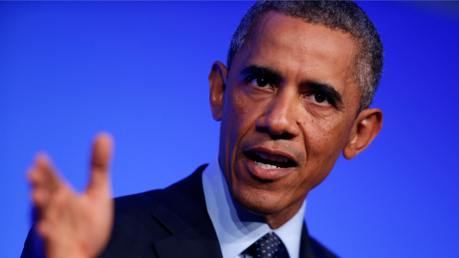 President Barack Obama speaks at a news conference at the NATO summit at Celtic Manor, Newport, Wales, Friday, Sept. 5, 2014. (AP Photo/Charles Dharapak)