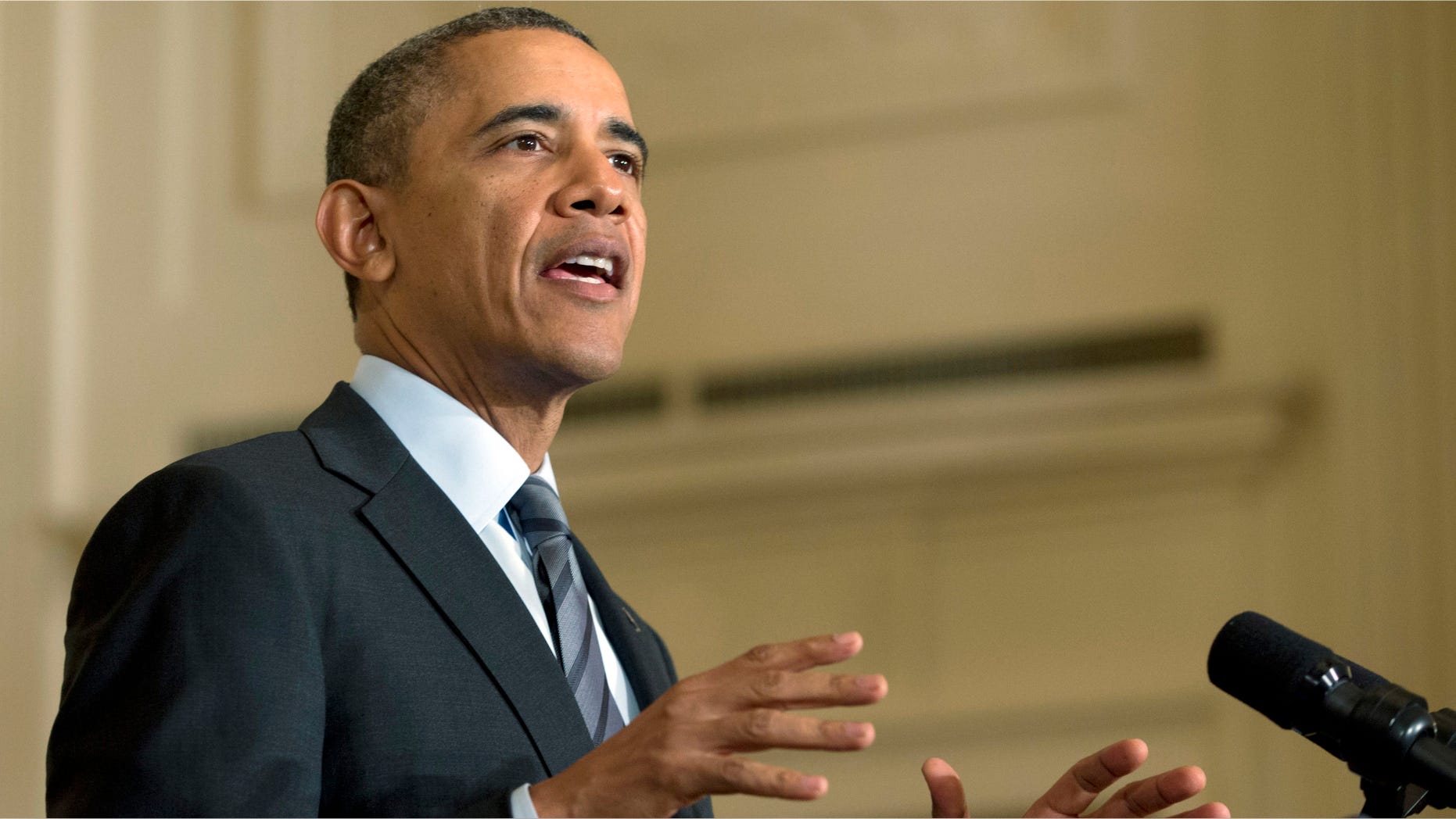 President Obama in the East Room of the White House in Washington, Jan. 31, 2014.