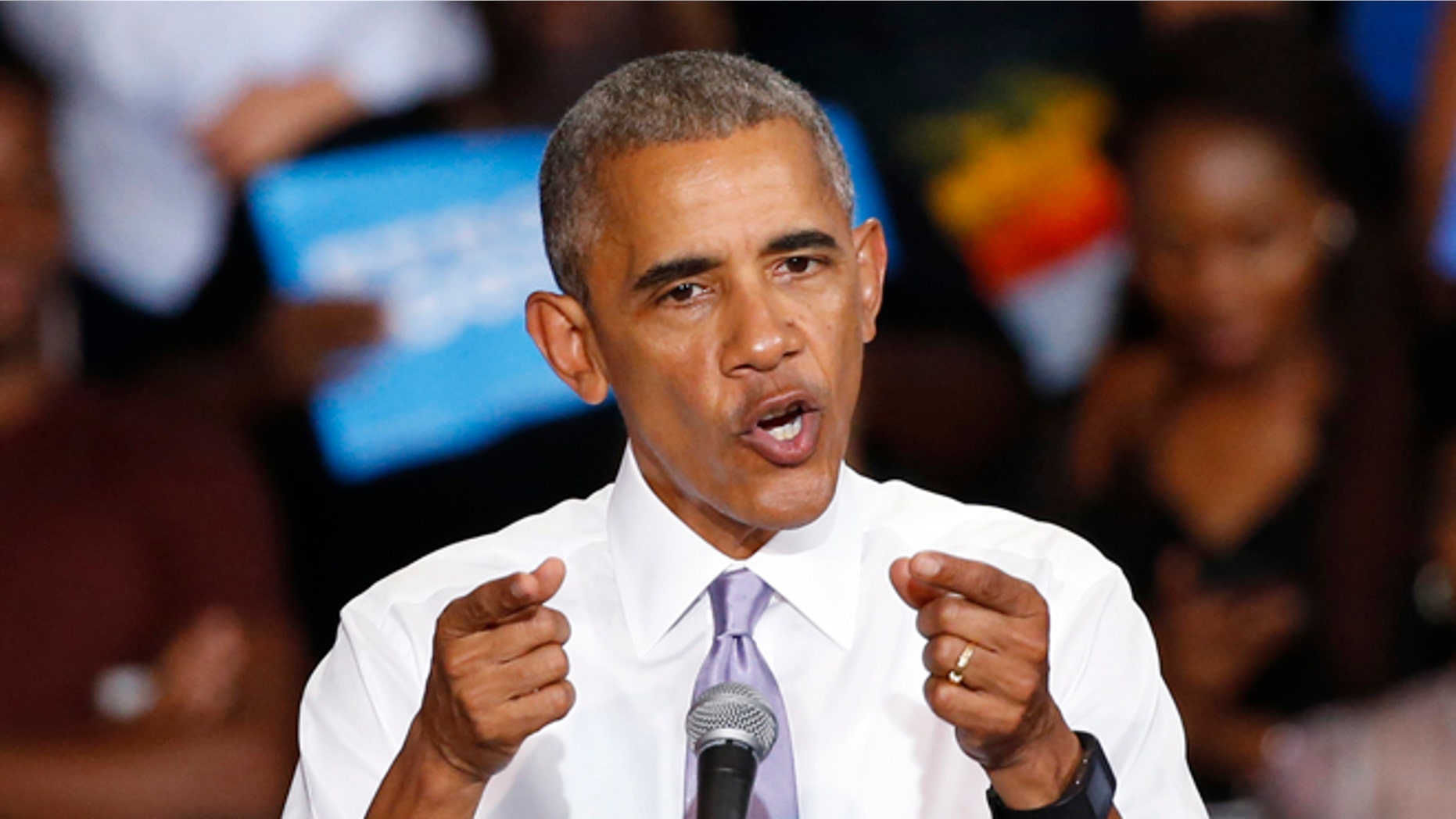 President Obama at Florida Memorial University, Thursday, Oct. 20, 2016, in Miami Gardens, Fla.