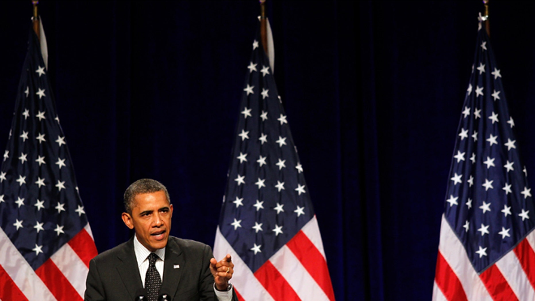 PORTLAND, OR - JULY 24: U.S. President Barack Obama speaks at a campaign fundraiser at the Oregon Convention Center on July 24, 2012 in Portland, Oregon. President Obama is next scheduled to continue his campaign in Seattle. (Photo by Jonathan Ferrey/Getty Images)