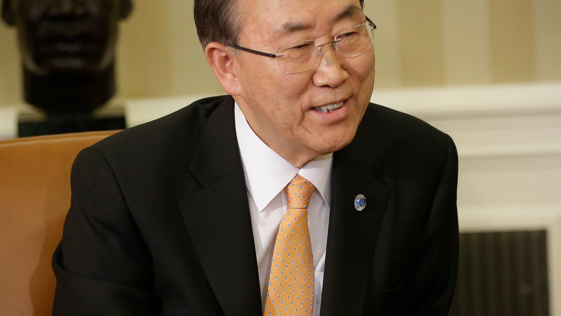 April 11, 2013 - FILE photo of UN Secretary-General Ban Ki-moon meeting with President Barack Obama at the White House.
