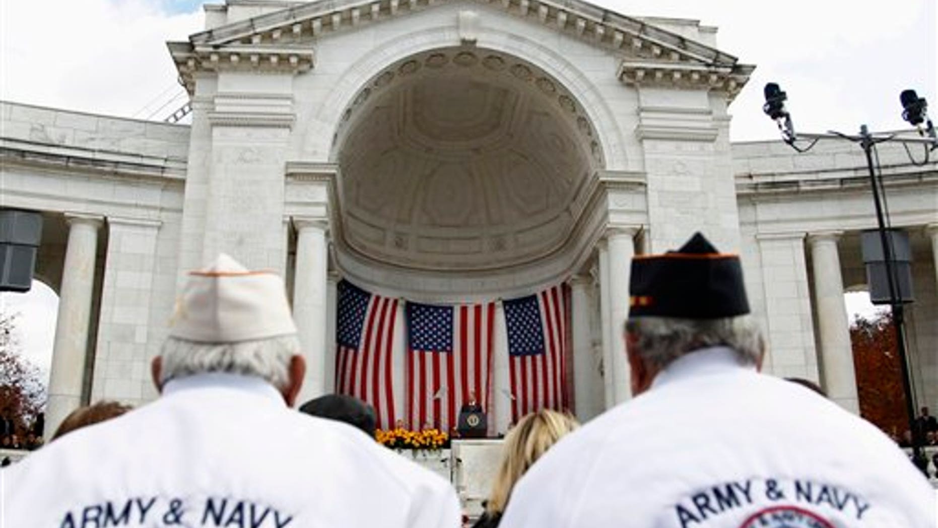 November 11: President Barack Obama speaks during a Veterans Day ceremony at Arlington National Cemetery in Arlington, Va.