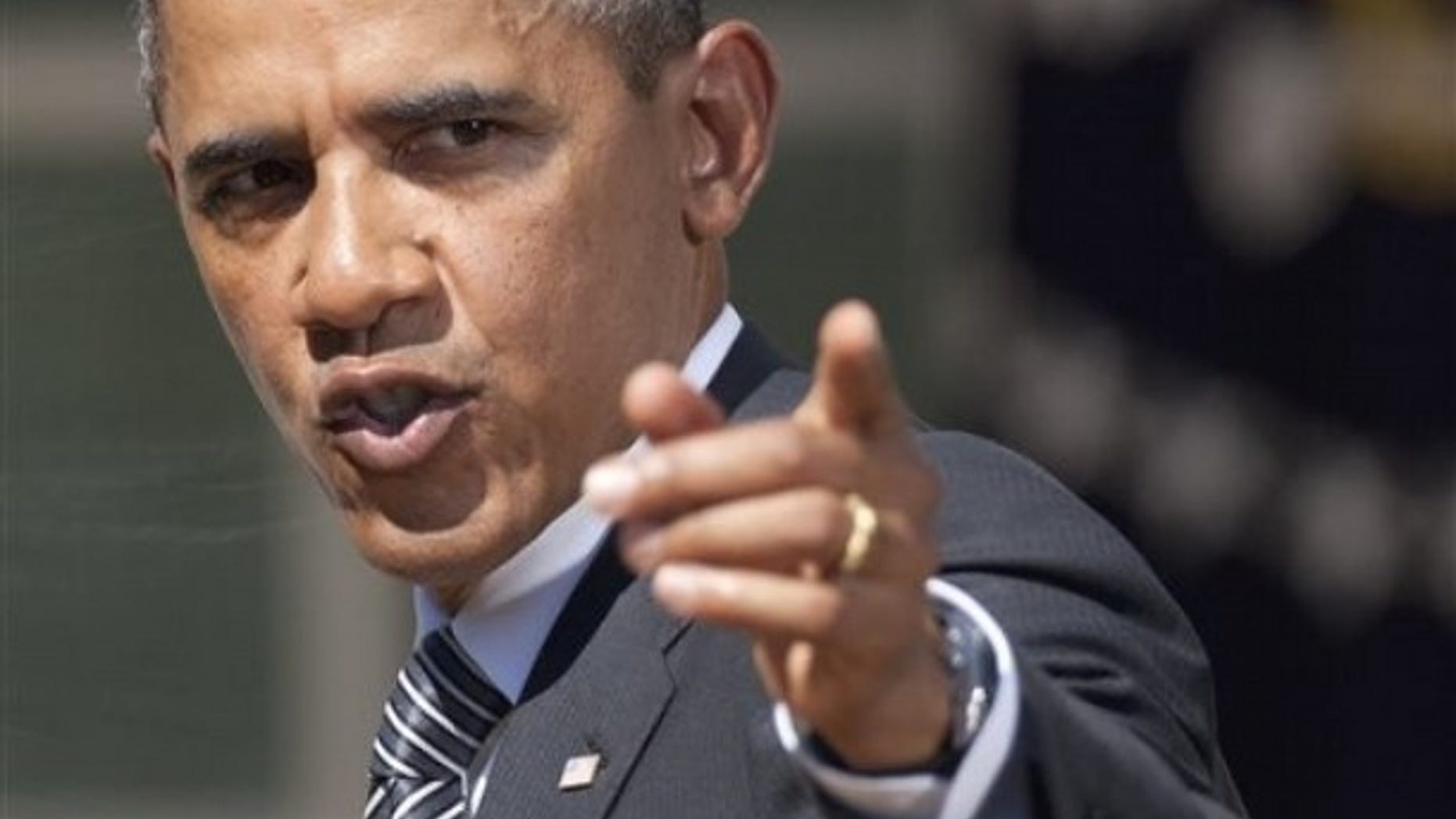 Aug. 31, 2011: President Obama gestures after a statement in the Rose Garden of the White House in Washington.