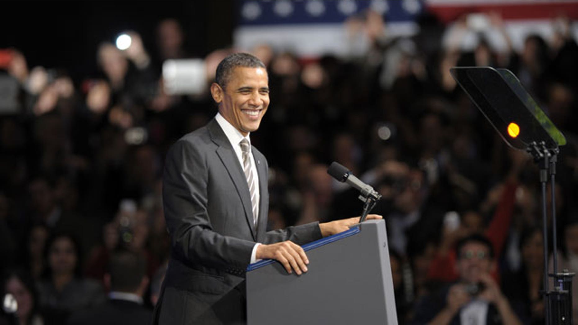 Feb. 16, 2012: President Barack Obama speaks at the Nob Hill Masonic Center in San Francisco.