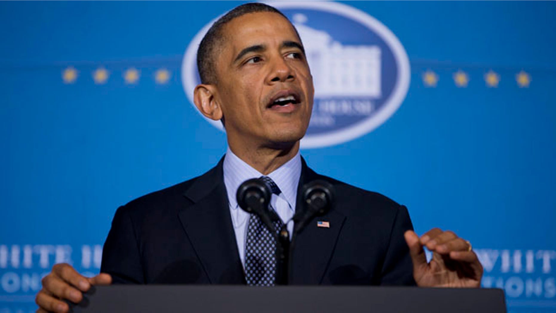 Nov. 13, 2013: President Barack Obama speaks at the 2013 Tribal Nations Conference at the Interior Department in Washington.