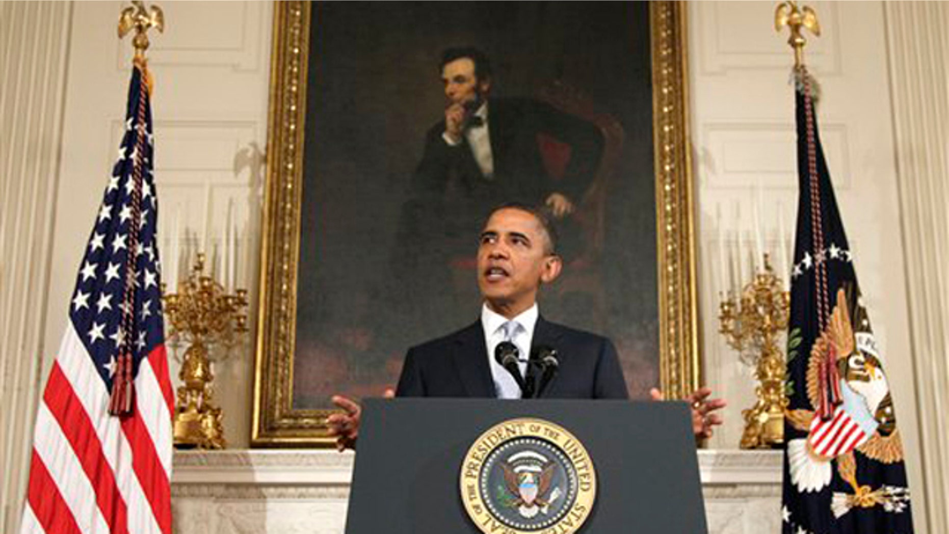 Monday: President Obama speaks in the State Dining Room of the White House on the S&P downgrade.