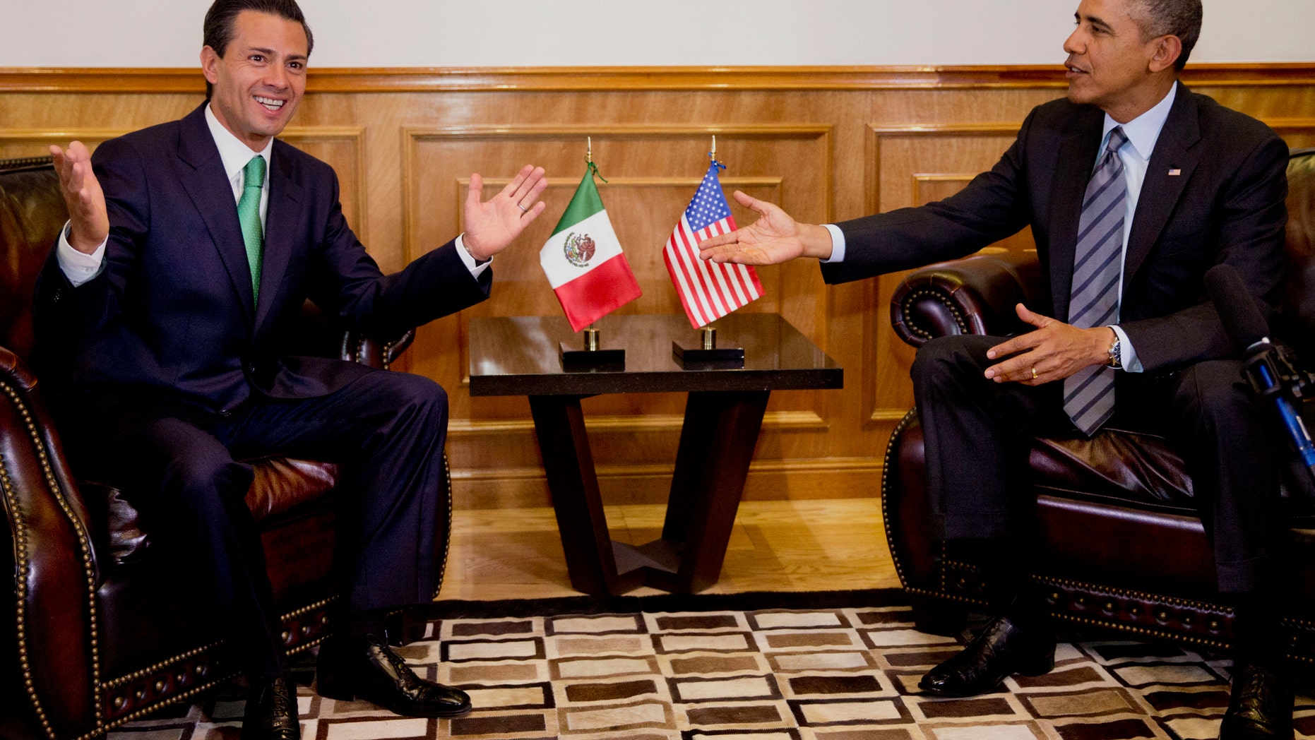 Feb. 19, 2014: President Obama meets with Mexican President Enrique Peña Nieto at the state government palace in Toluca, Mexico.