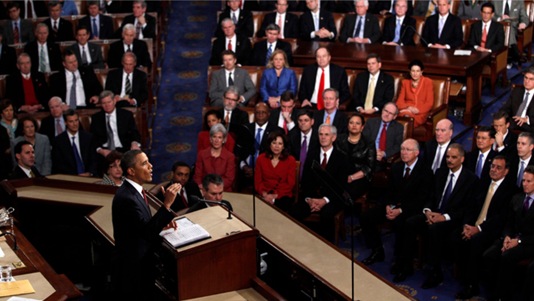 FILE - Jan. 24, 2012: President Barack Obama delivers his State of the Union address on Capitol Hill in Washington.