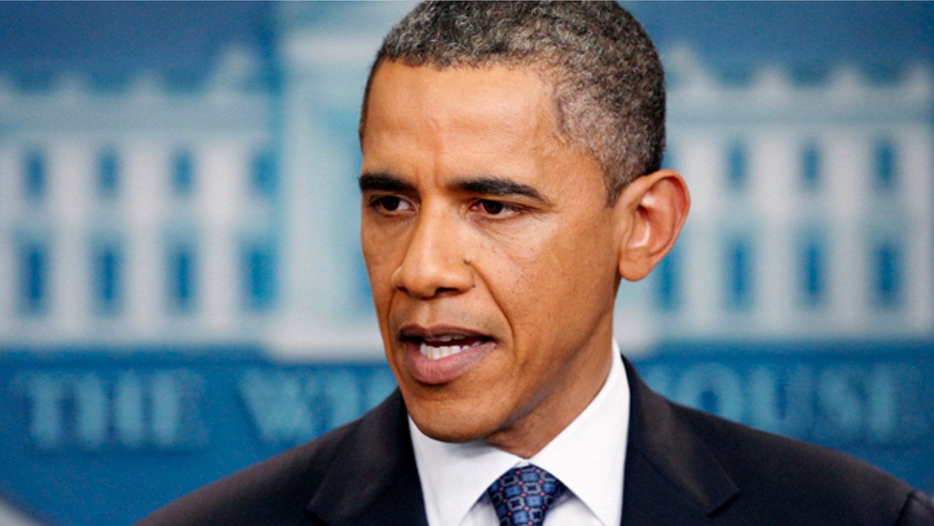 In this photo taken July 22, 2011, President Barack Obama makes a statement in the Brady Briefing Room at the White House in Washington on the break down of debt ceiling talks. "We might as well do it now," Obama admonished, urging Congress to buckle down to the task. "Pull off the Band-Aid, eat our peas." he said in an apt metaphor, one in a spiral of rhetorical one-upmanship that has had all sides stretching for new analogies and catchy one-liners to sway public opinion. (AP Photo/Manuel Balce Ceneta)