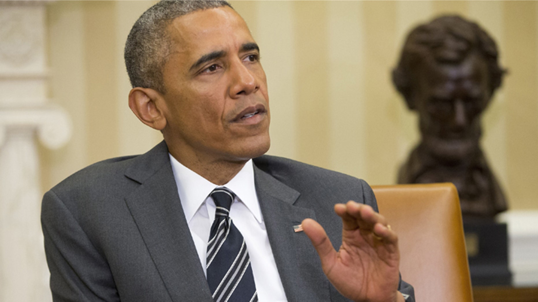 May 26, 2015: In this file photo, President Barack Obama speaks in the Oval Office of the White House in Washington.
