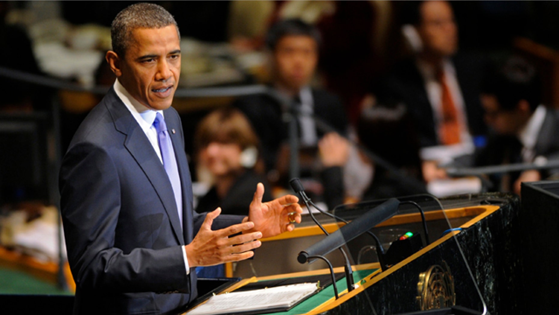 September 23: President Barack Obama addresses the United Nations General Assembly at United Nations headquarters. (AP)
