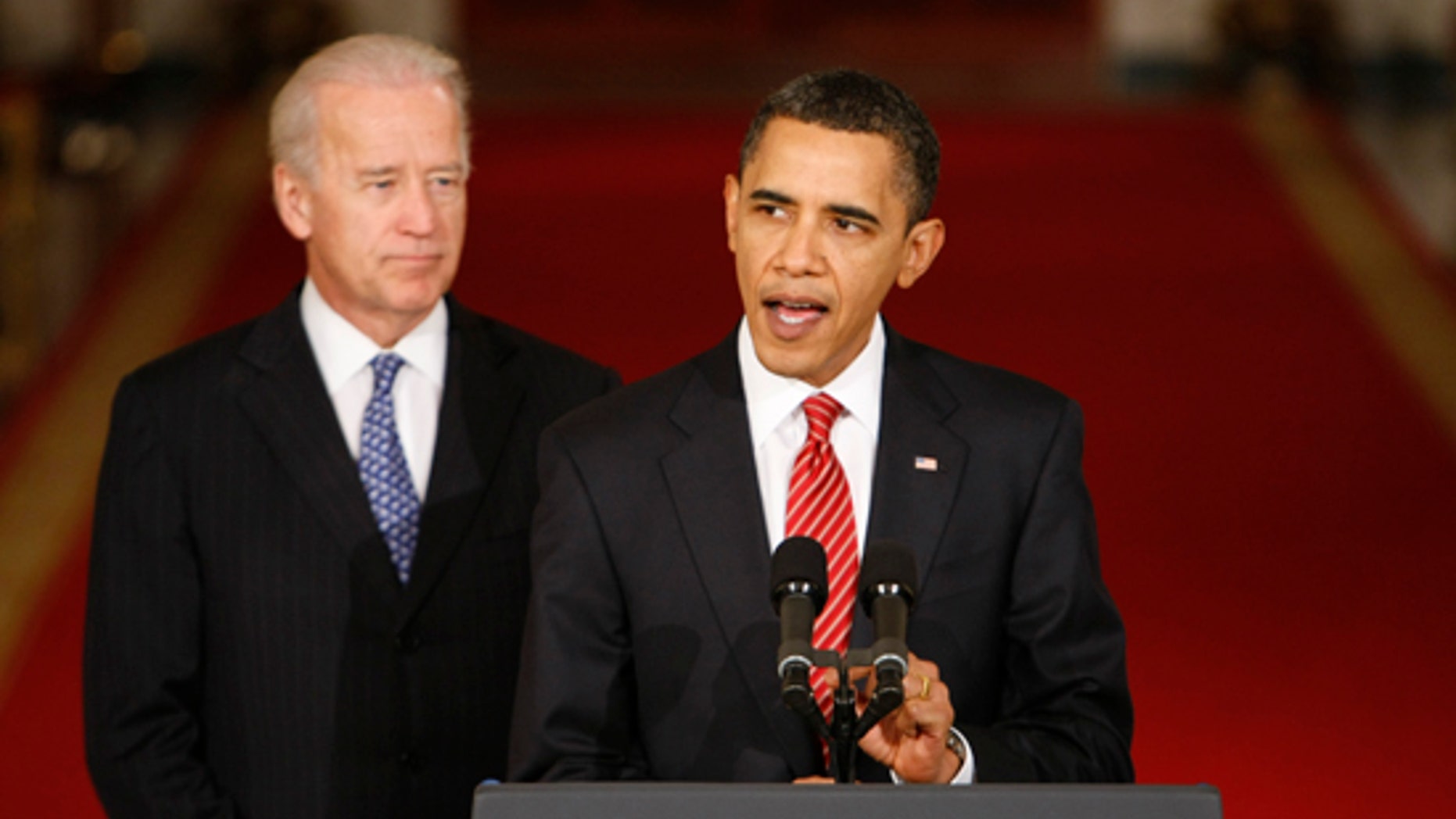 Sunday: President Obama, with Vice President Biden, makes a statement to the nation following the final vote in the House of Representatives on a health insurance overhaul. (AP Photo)