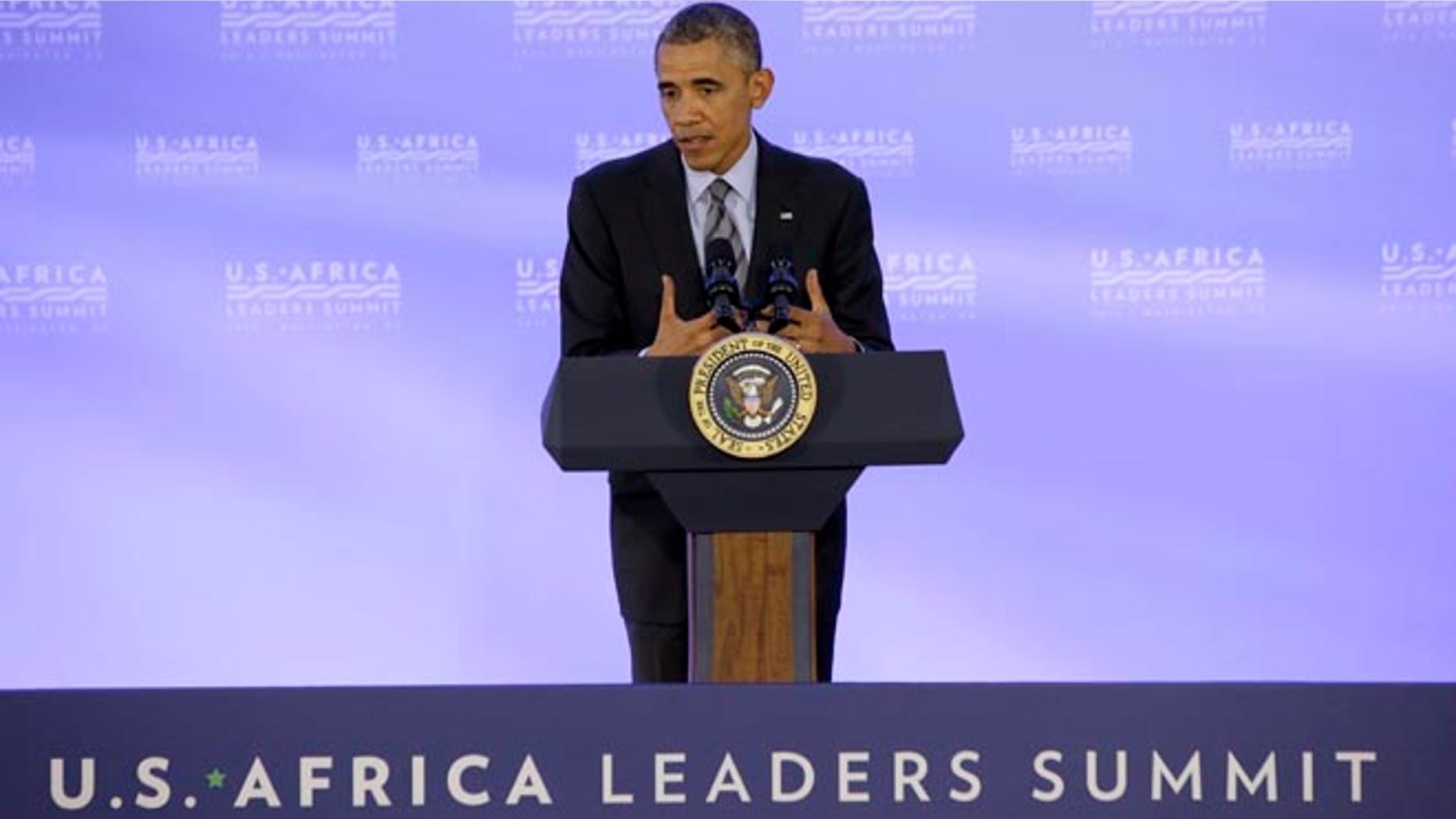 Aug. 6, 2014: President Obama at a news conference at the U.S. Africa Leaders Summit in Washington, D.C.