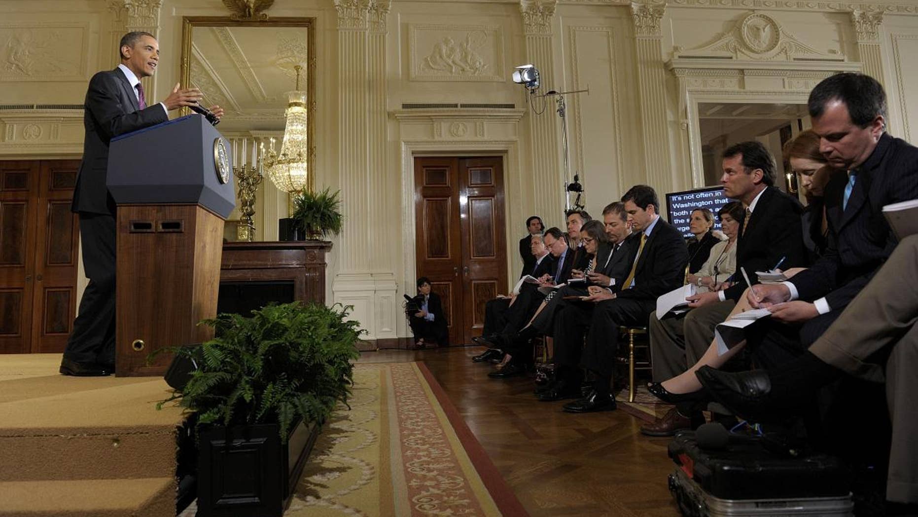 President Barack Obama gestures during a news conference in the East Room of the White House in Washington, Wednesday, June 29, 2011. (AP Photo/Susan Walsh)