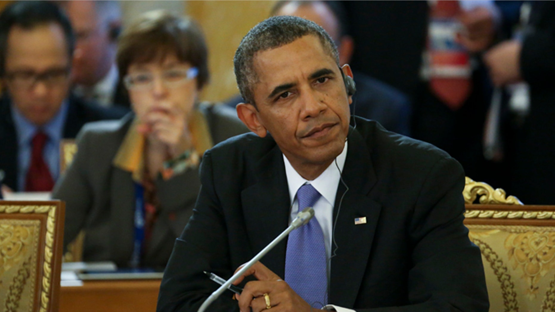 FILE: Sept. 5, 2013: President Obama attends a working session of the G20 Summit in Constantine Palace in Strelna near St. Petersburg, Russia.